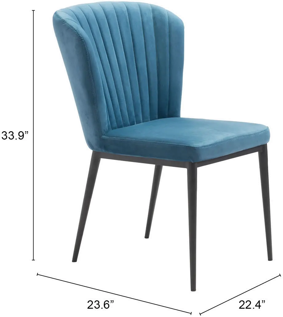 Blue Upholstered Dining Room Chair (Set of 2) - Tolivere-6