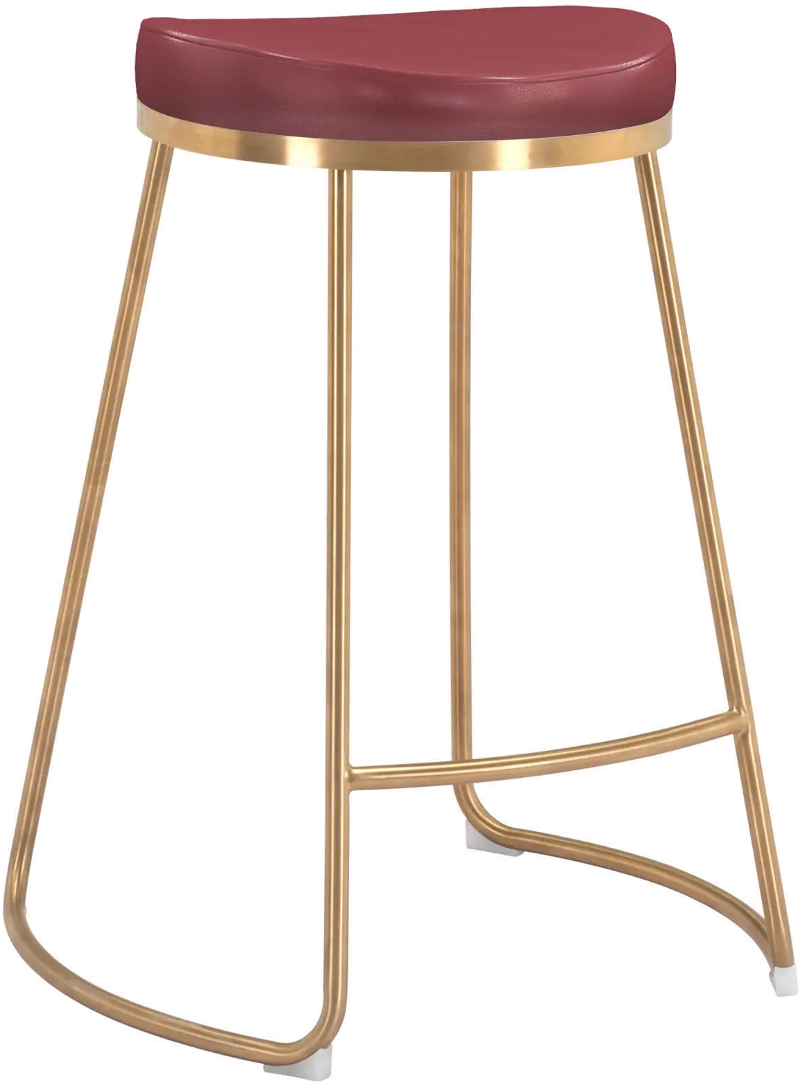 Burgundy and Gold Counter Height Stool (Set of 2) - Bree-4