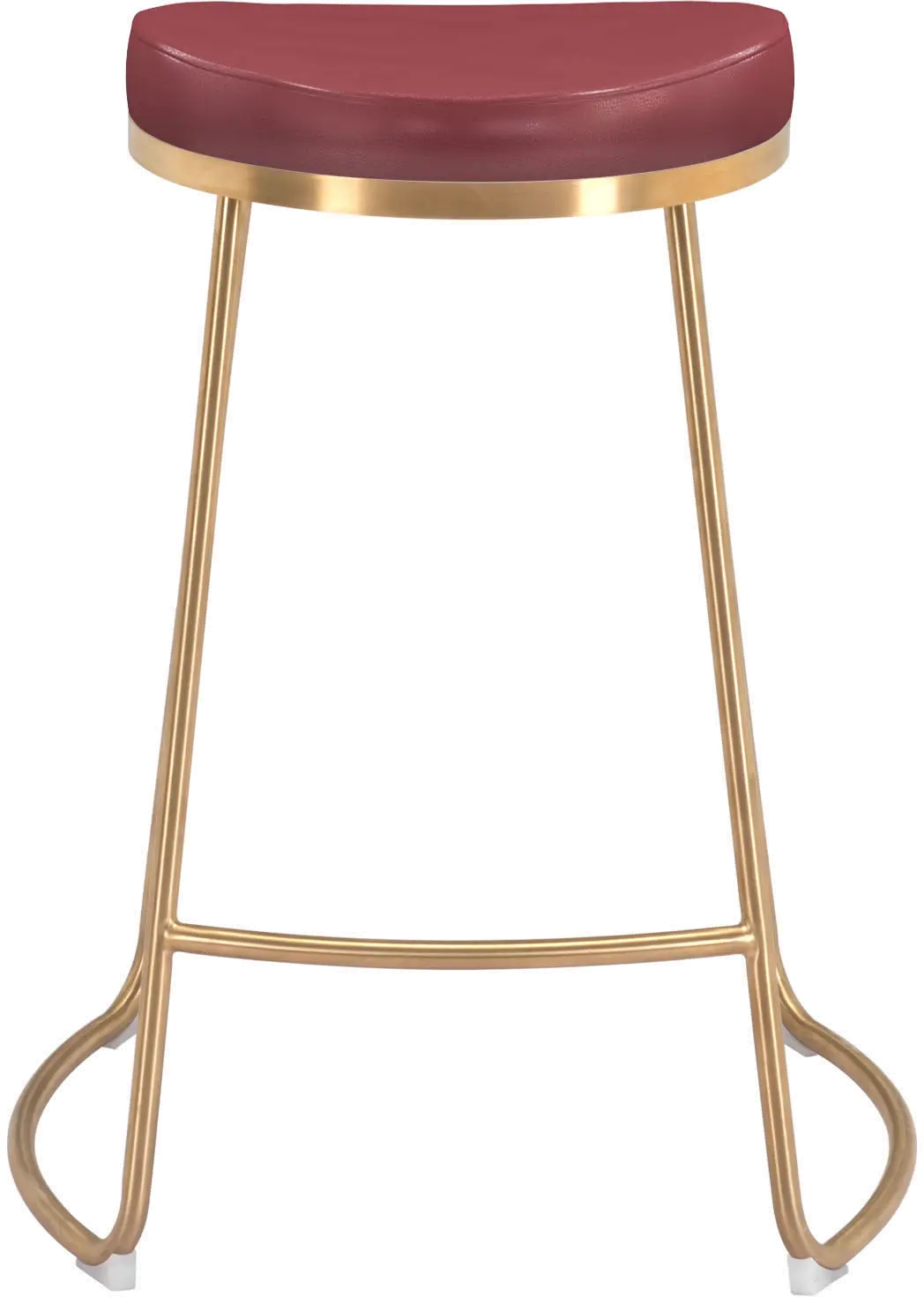 Burgundy and Gold Counter Height Stool (Set of 2) - Bree-7