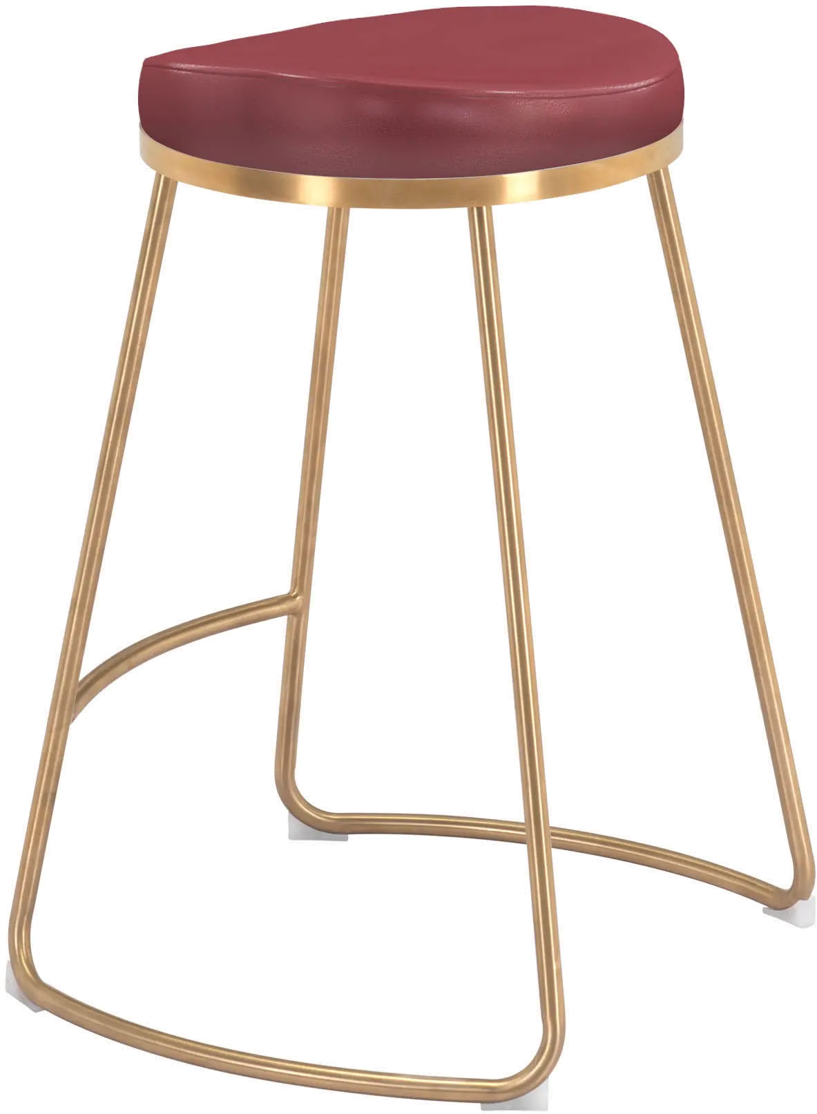 Burgundy and Gold Counter Height Stool (Set of 2) - Bree-8