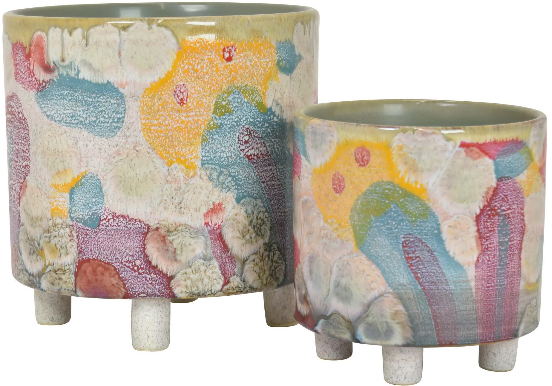 6  Multi Color Footed Planter-1