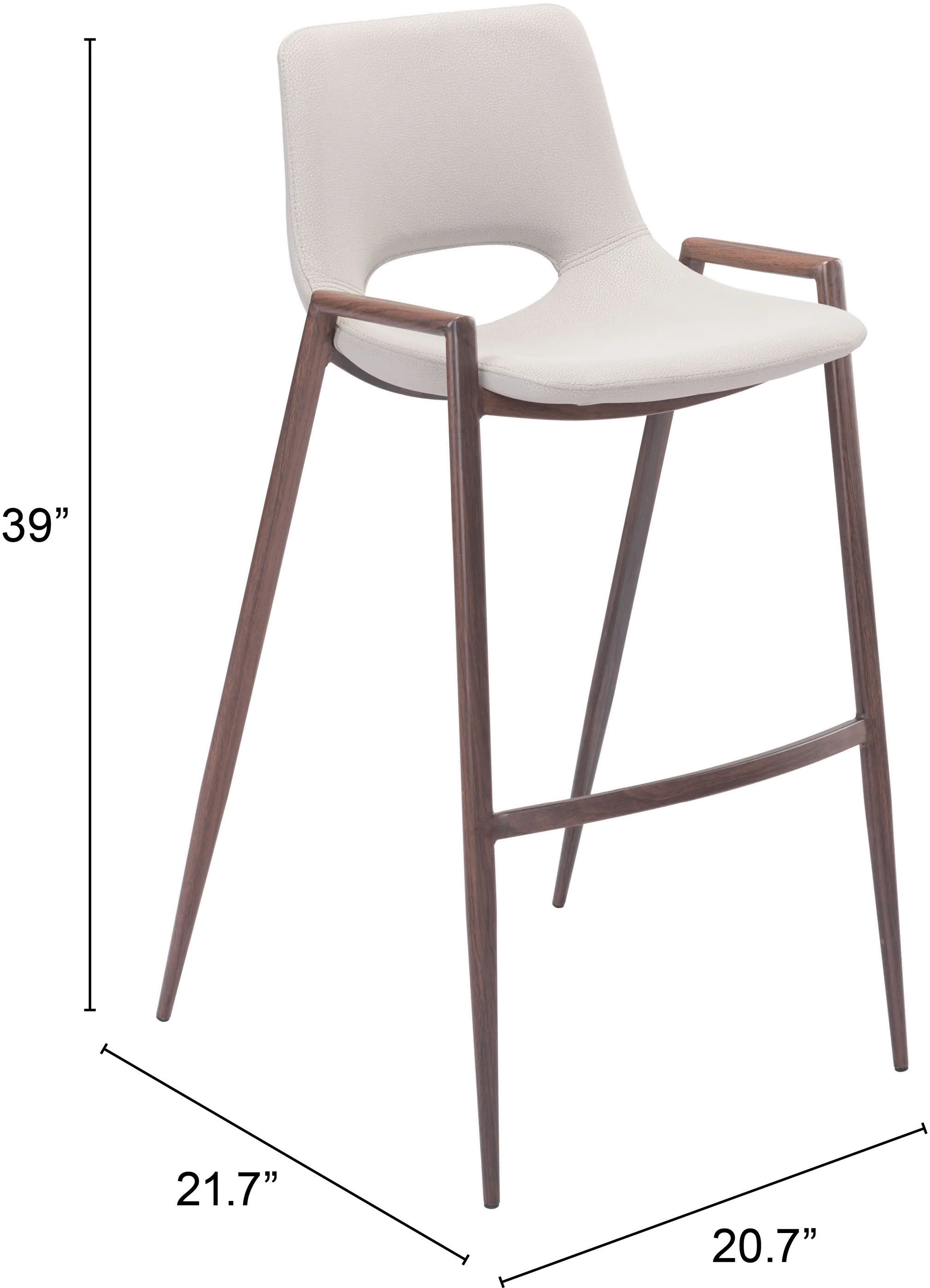 Desi Beige Bar Stool, Set of 2-4