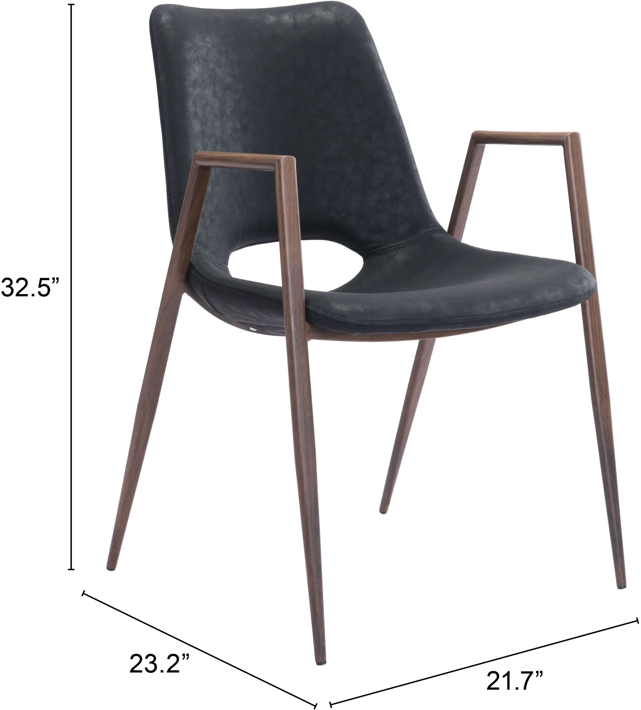 Desi Black Dining Chair, Set of 2-4