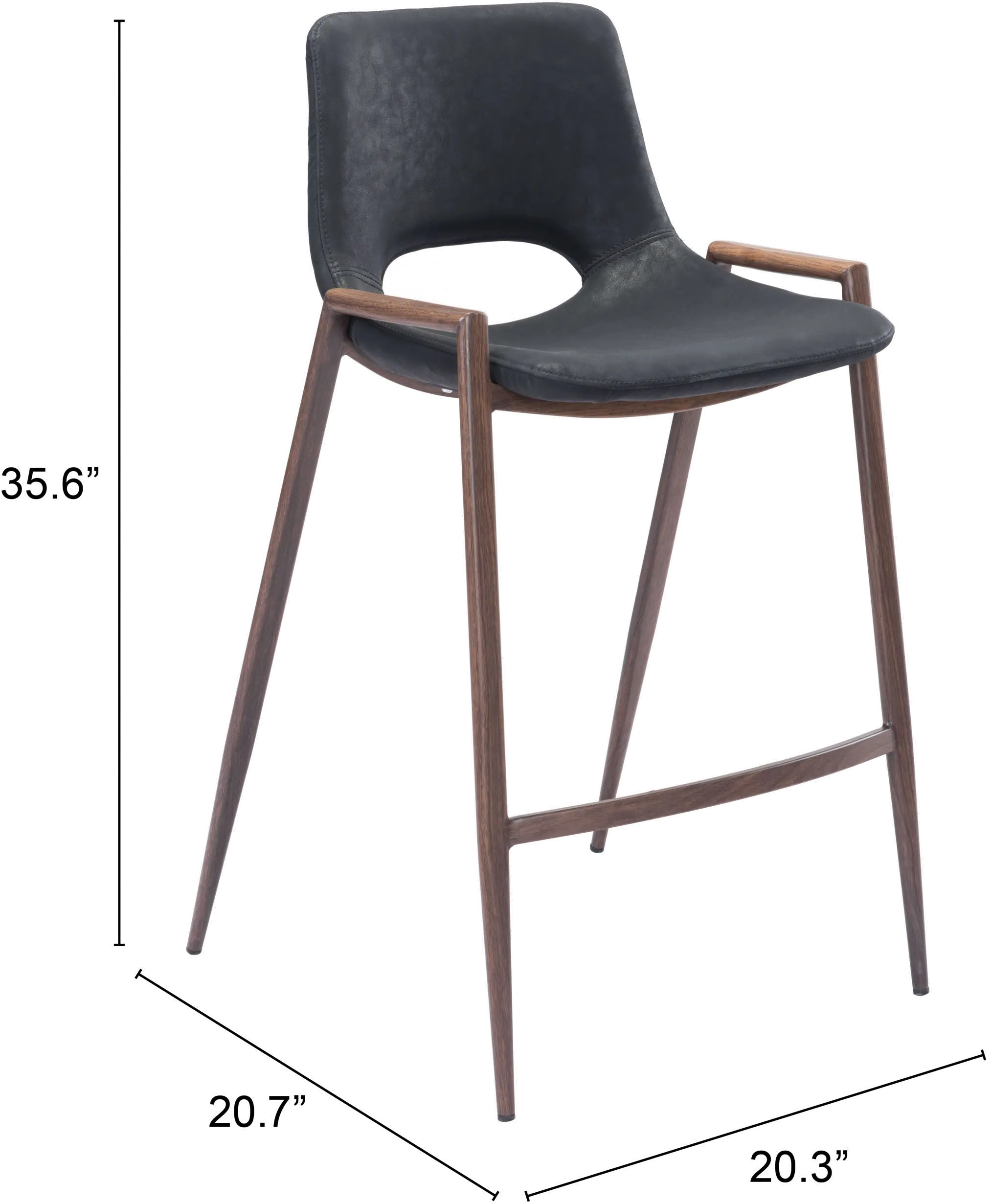 Desi Black Counter Height Stool, Set of 2-3