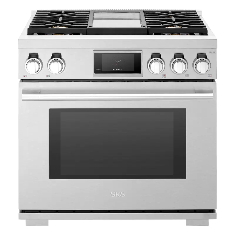 SKS 6.3 cu ft Dual Fuel Range - Stainless Steel 36 Inch
