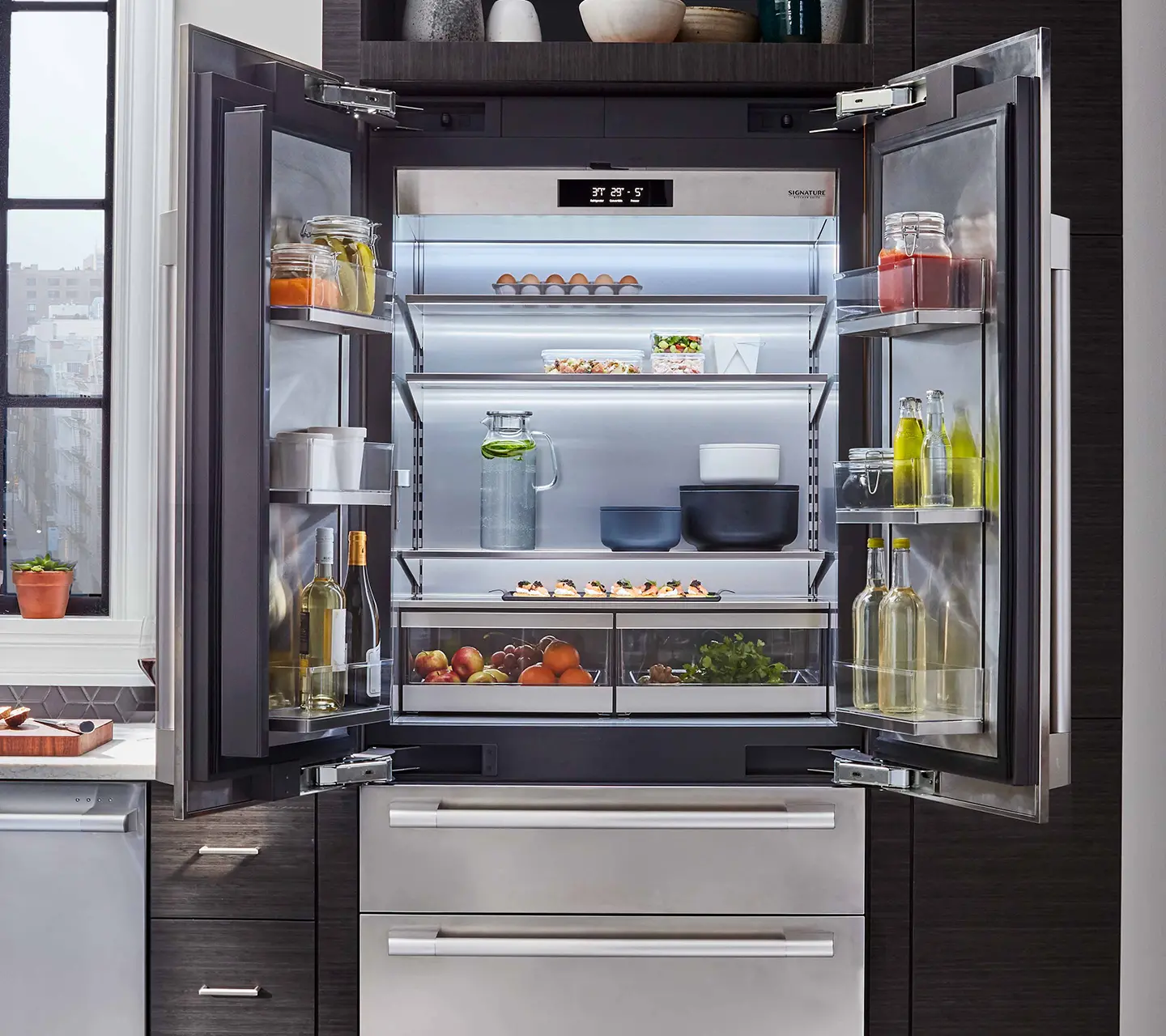 SKSFD3604P Signature 19.3 cu ft 4 Door French Door Refrigerator - Panel Ready-2