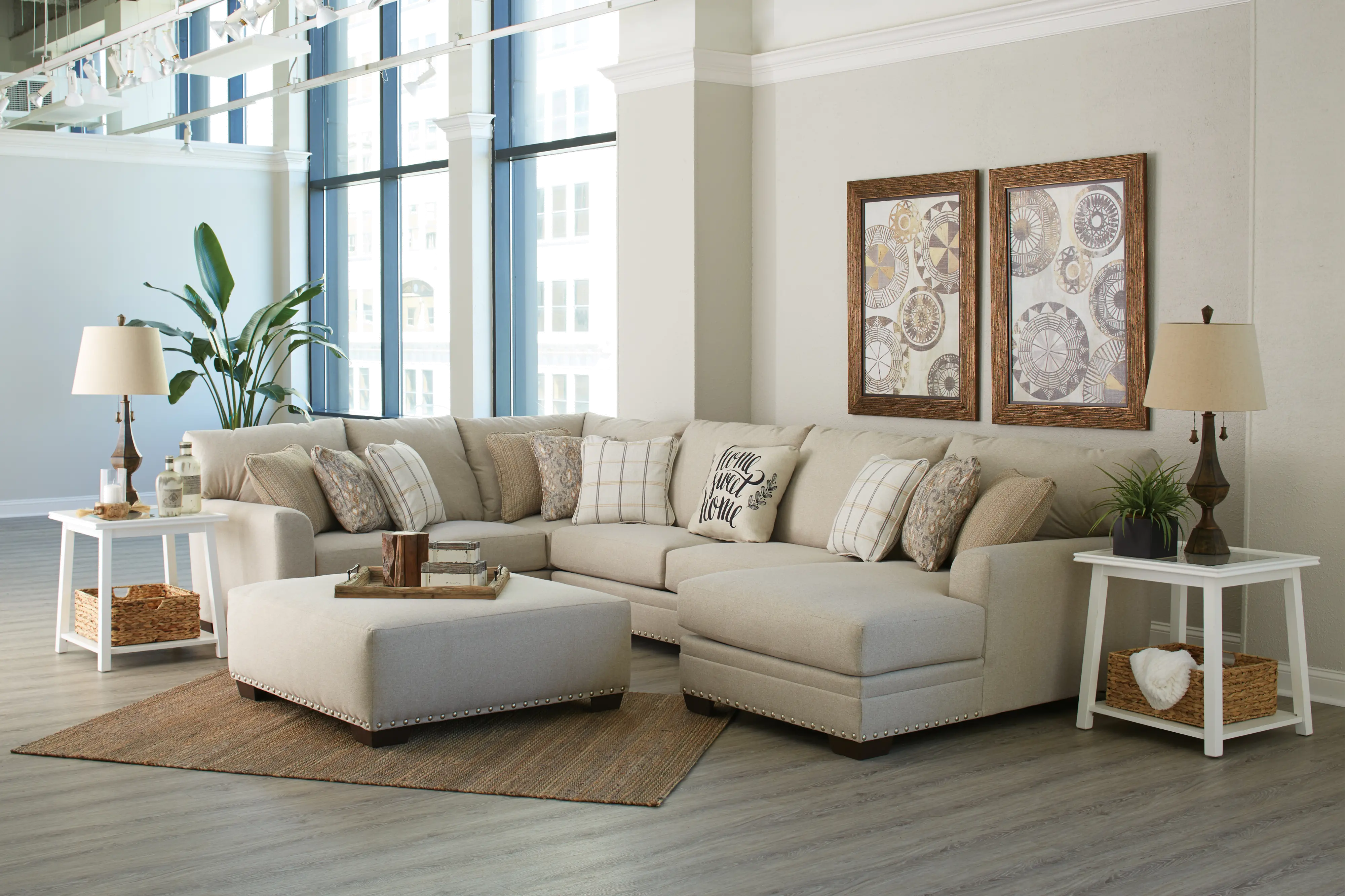 3PC/MDDLTN/CMNT/OP1 Middleton Beige 3 Piece Sectional-2