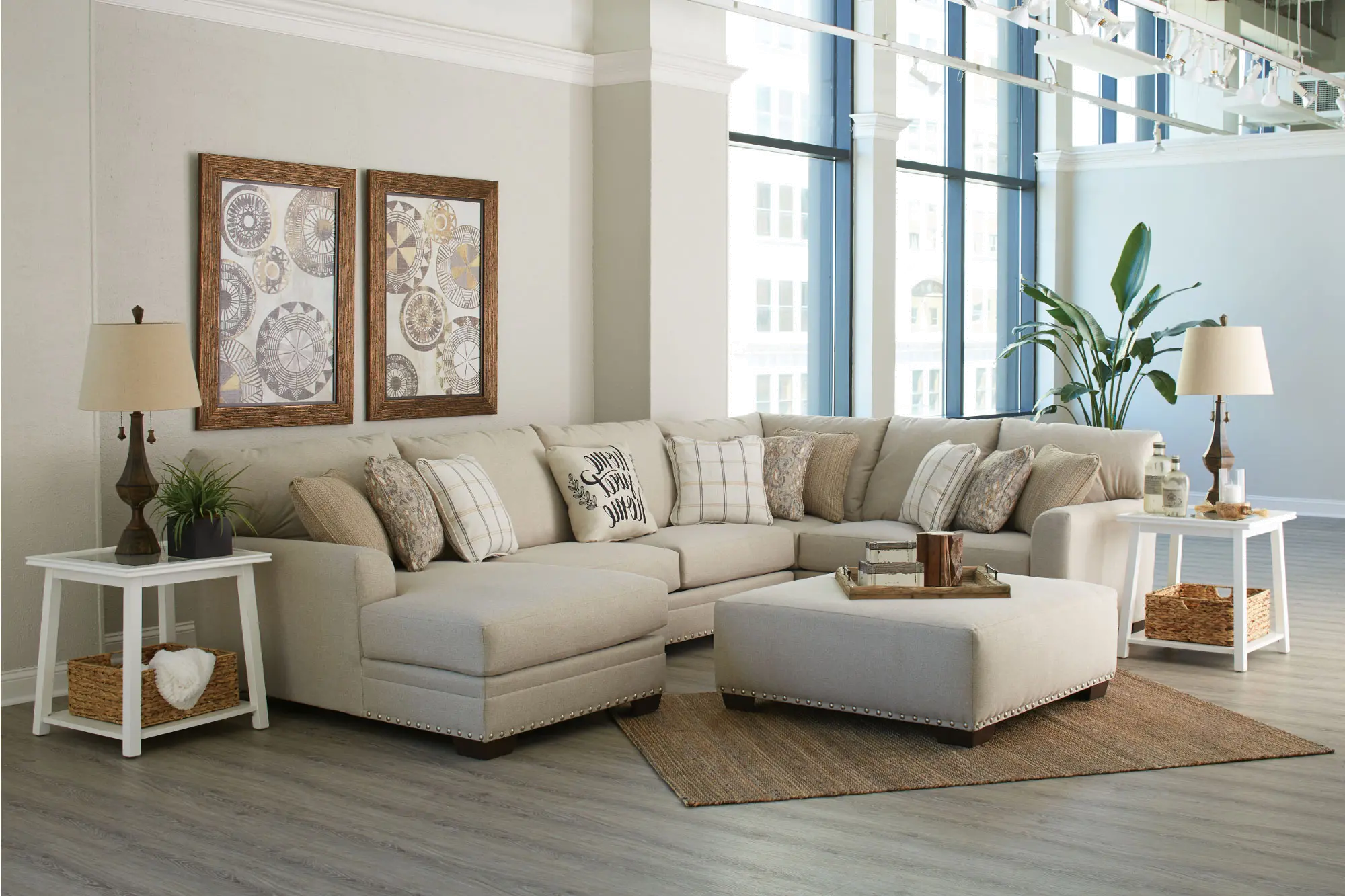 3PC/MDDLTN/CMNT/OP2 Middleton Beige 3 Piece Sectional-2