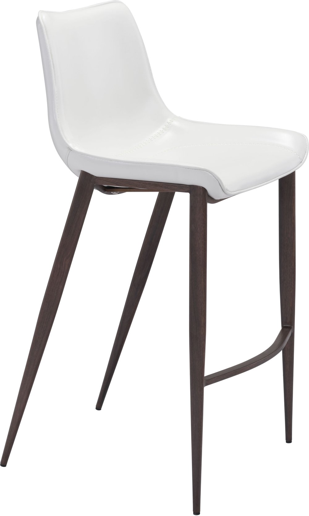 Magnus White and Brown Bar Stool Set of 2