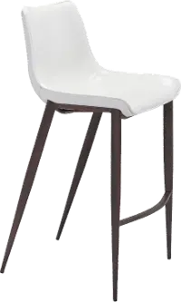Magnus White and Brown Bar Stool, Set of 2