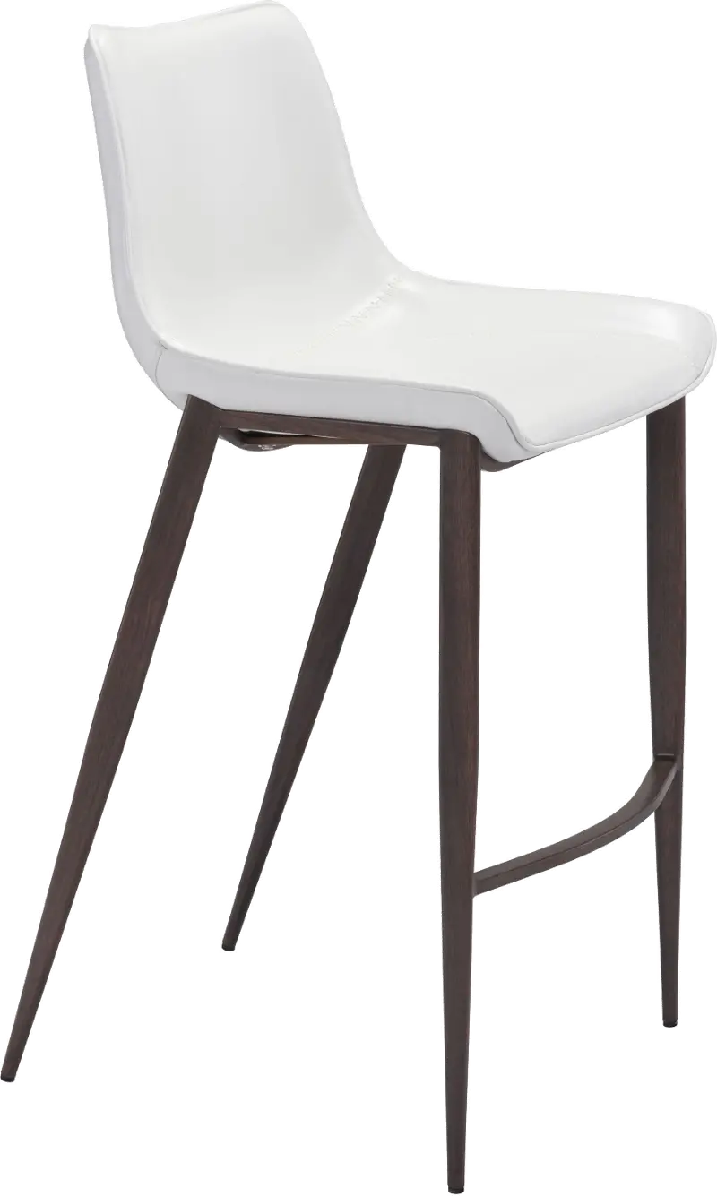 Magnus White and Brown Bar Stool, Set of 2