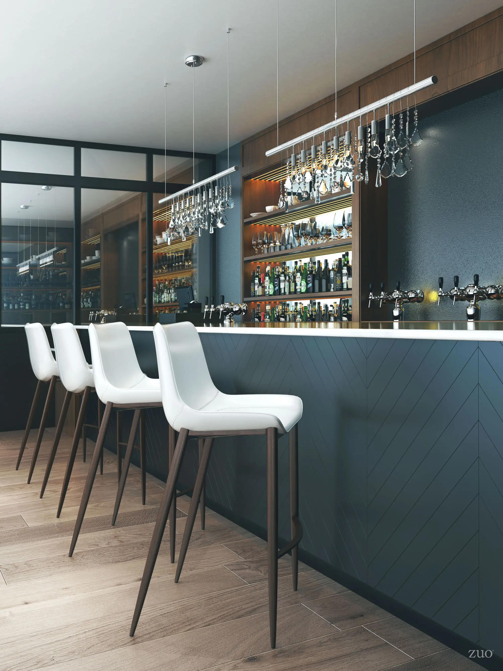 Magnus White and Brown Bar Stool, Set of 2-3