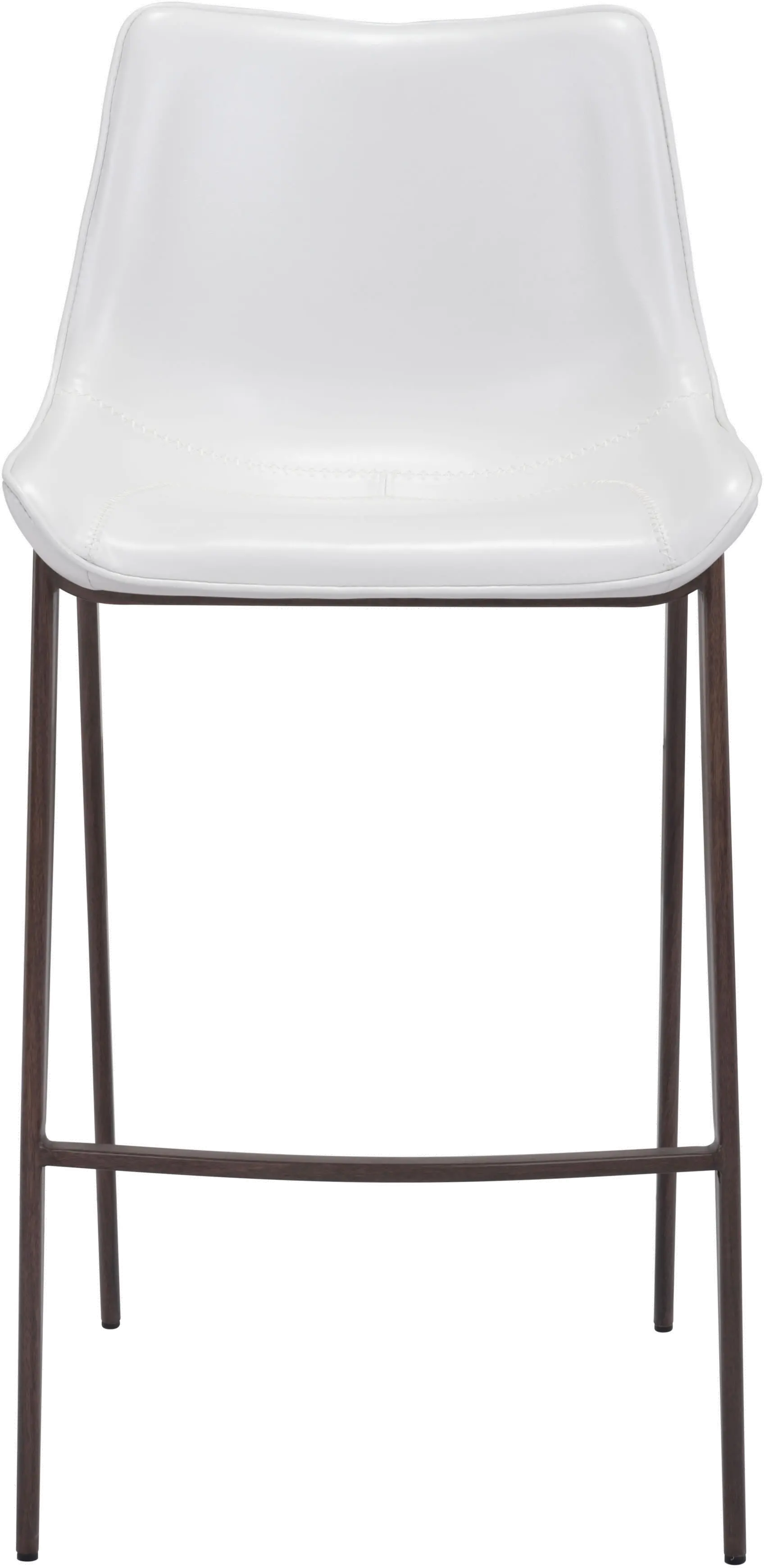 Magnus White and Brown Bar Stool, Set of 2-4