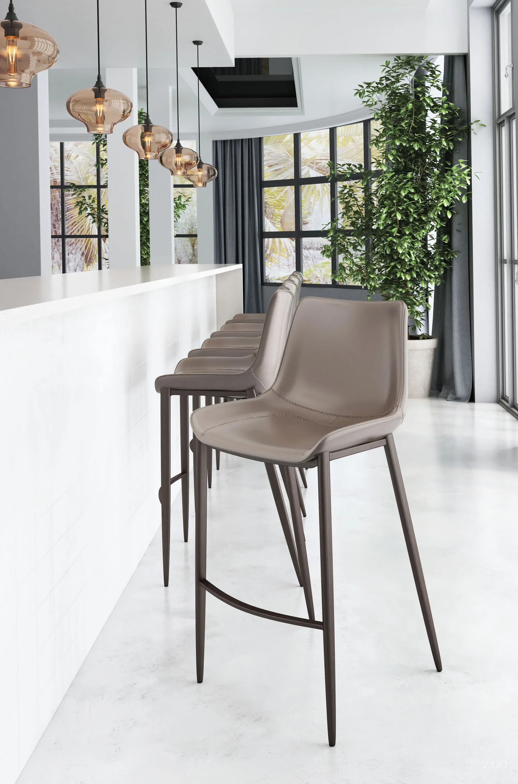 Magnus Gray and Brown Bar Stool, Set of 2-2
