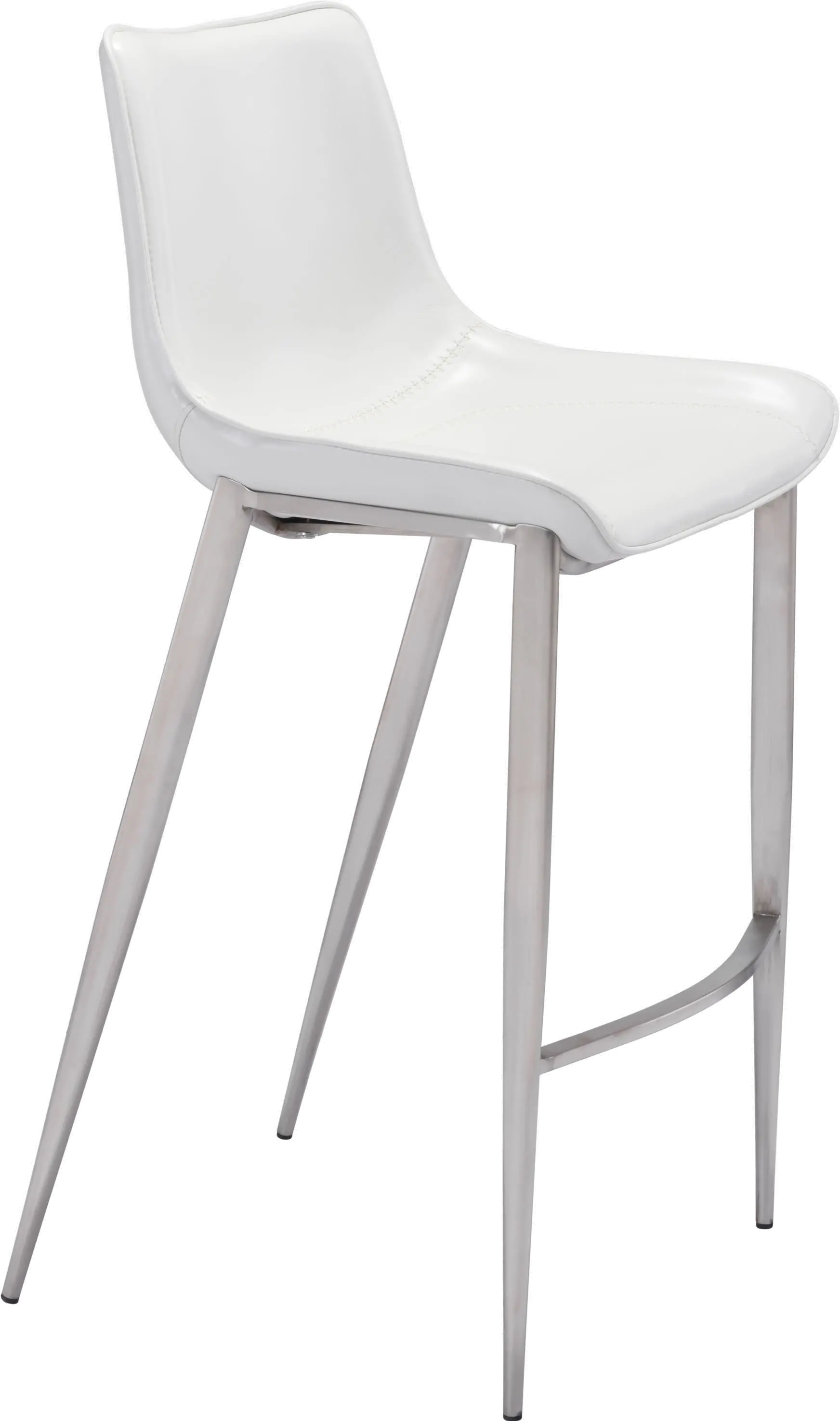 Magnus White and Silver Bar Stool, Set of 2-1