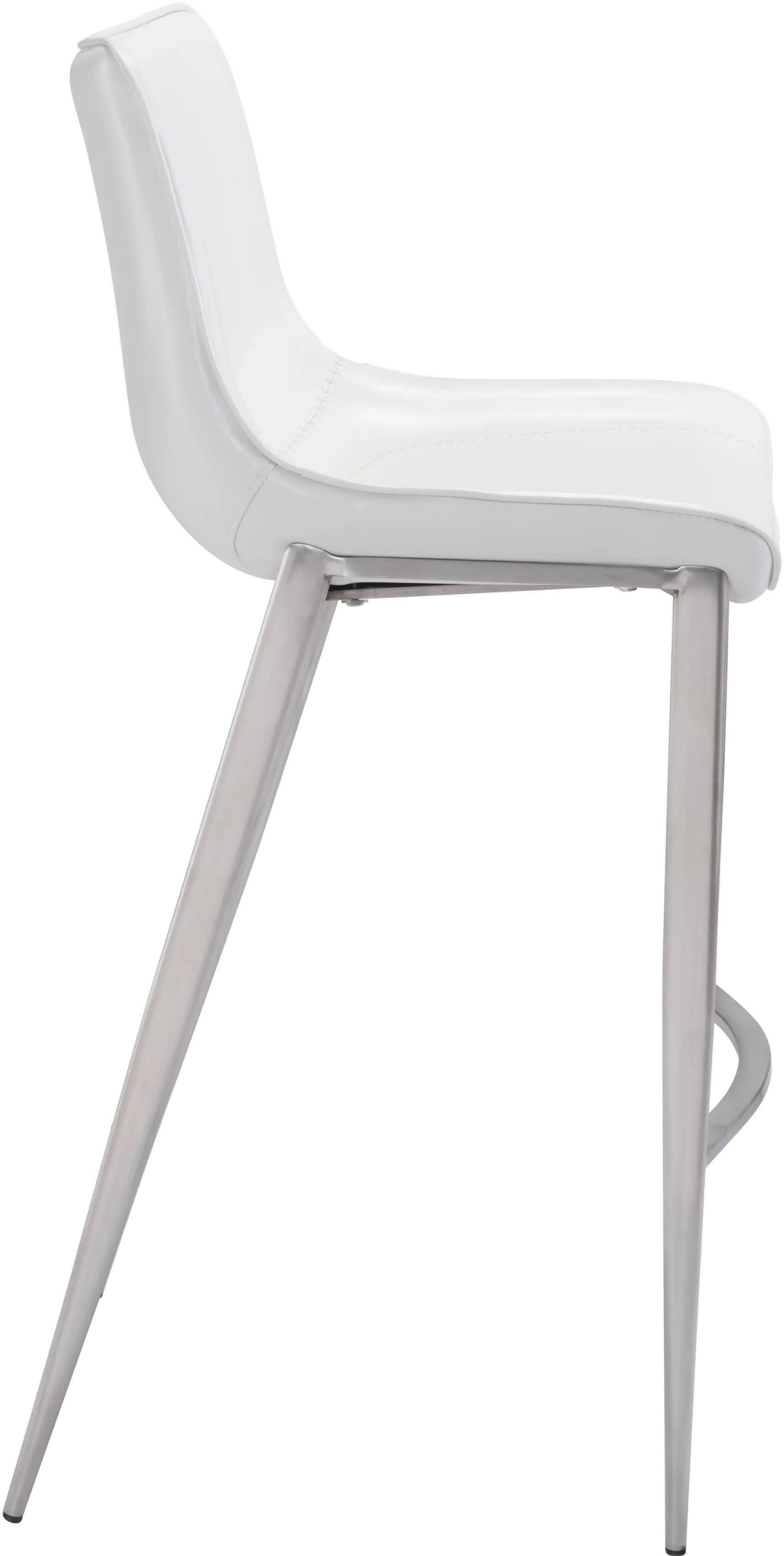 Magnus White and Silver Bar Stool, Set of 2-5