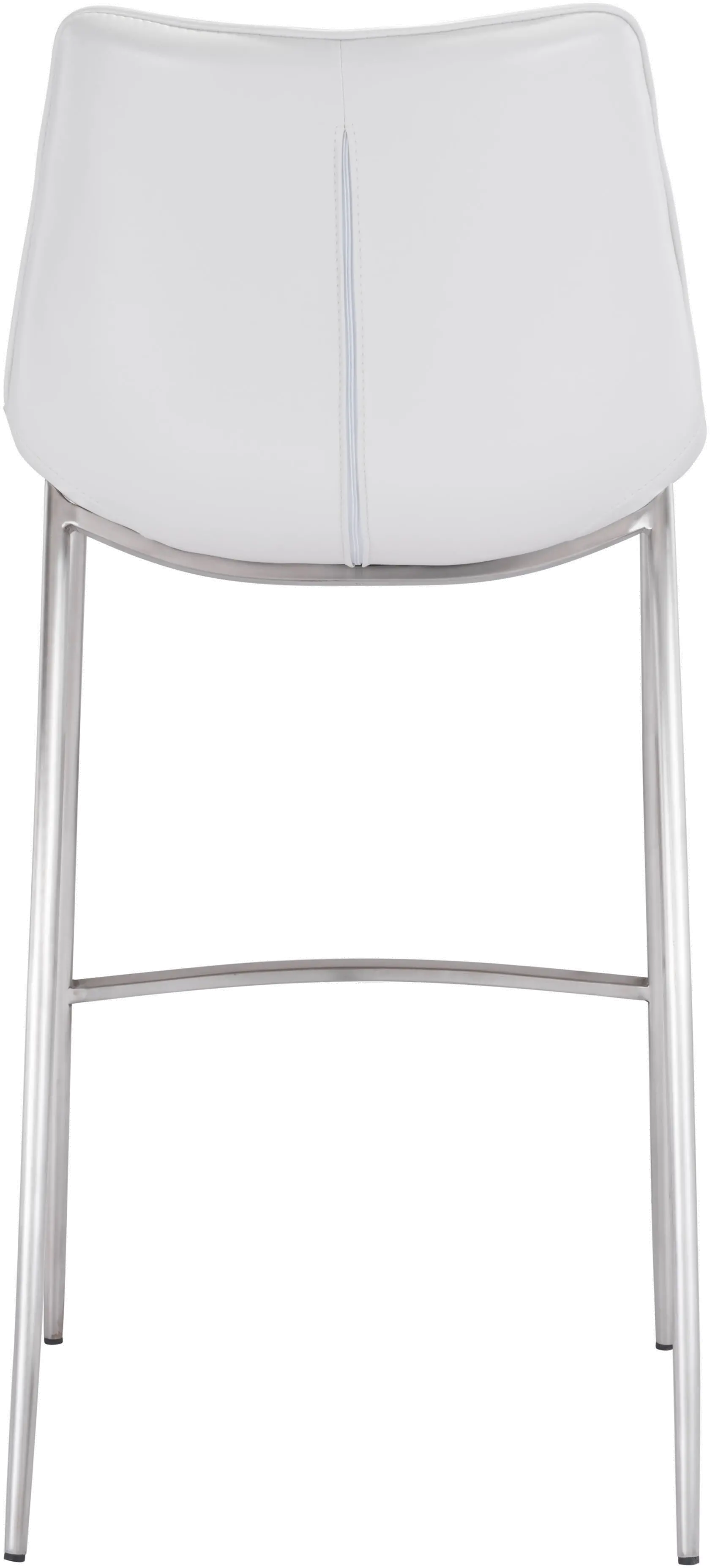 Magnus White and Silver Bar Stool, Set of 2-6
