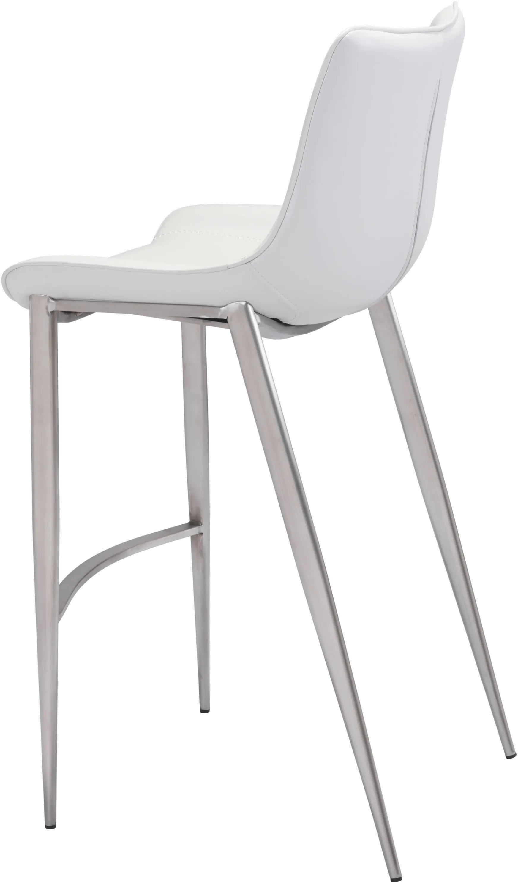 Magnus White and Silver Bar Stool, Set of 2-7