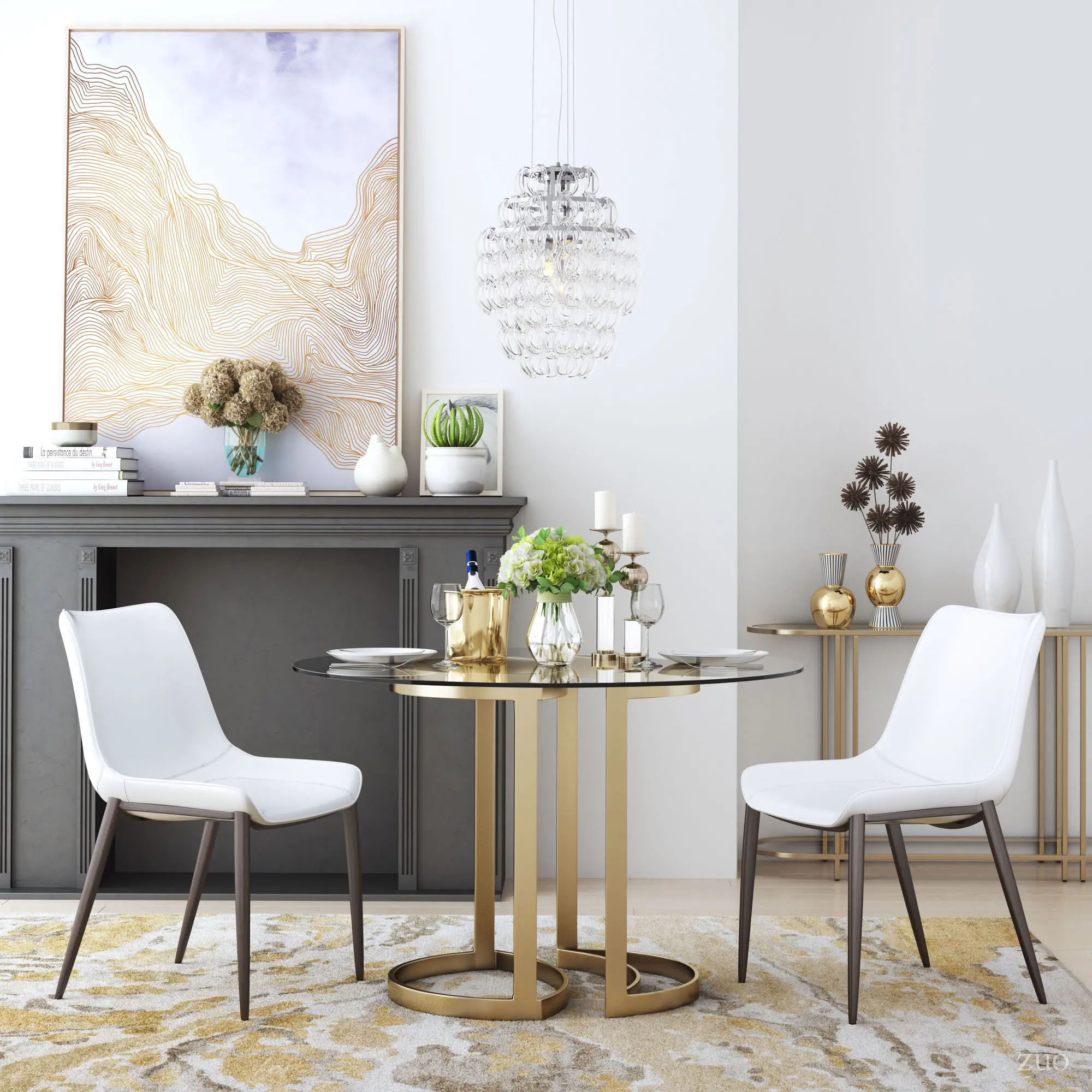 Magnus White and Walnut Dining Room Chair, Set of 2-2