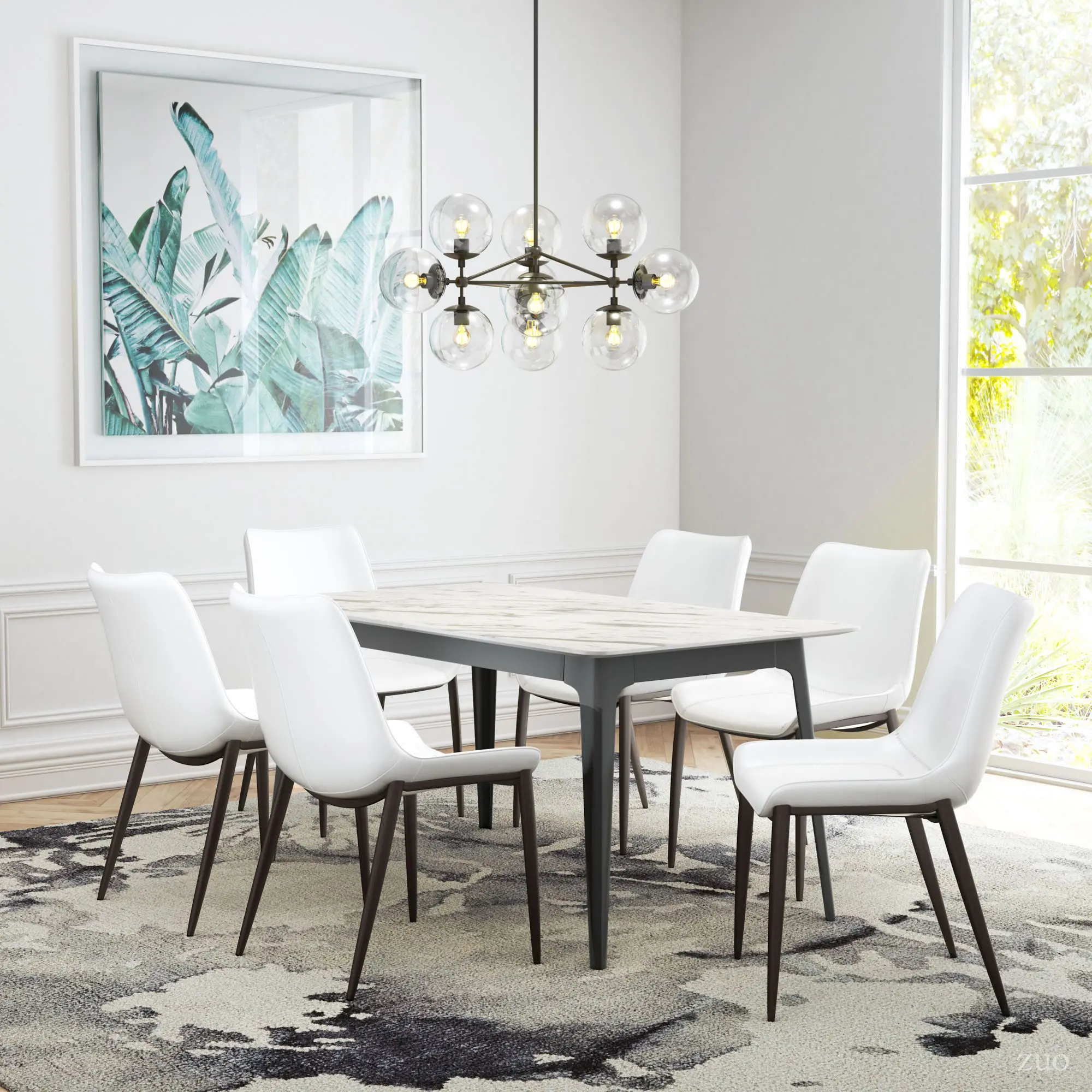Magnus White and Walnut Dining Room Chair, Set of 2-3