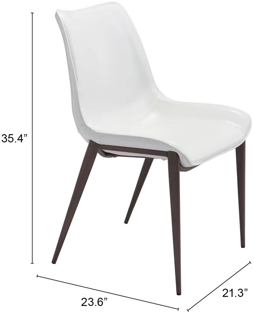 Magnus White and Walnut Dining Room Chair, Set of 2-7
