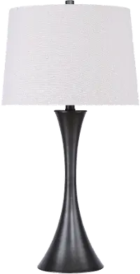 30 Inch Black Twisted Cast Iron Table Lamp