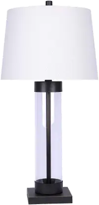 Clear Glass Cylinder and Oil Rubbed Bronze Table Lamp
