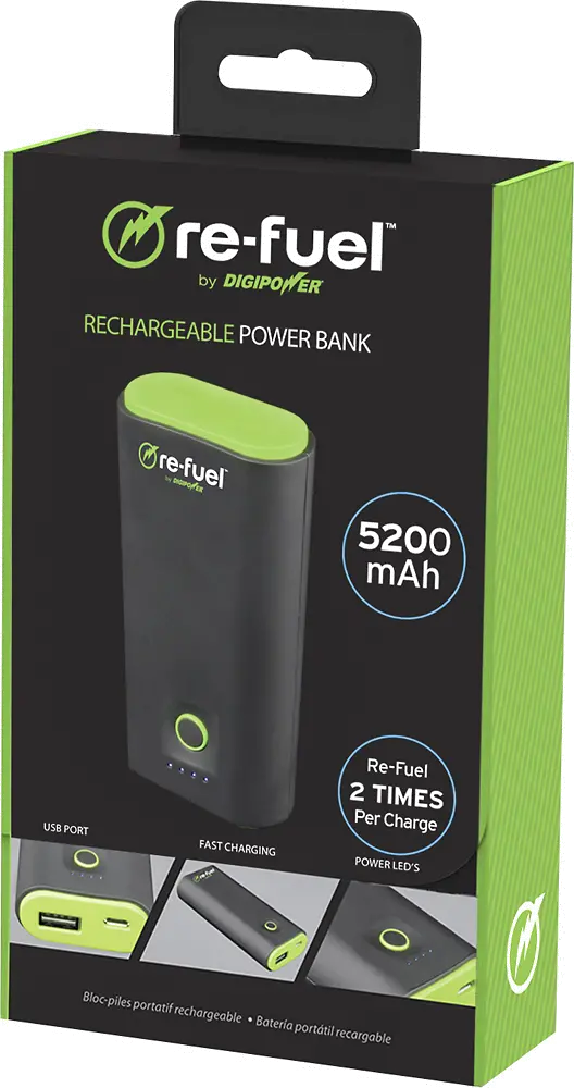 RF-A52/5200POWERBANK DigiPower Re-Fuel Rechargeable 5200mAh Power Bank-3