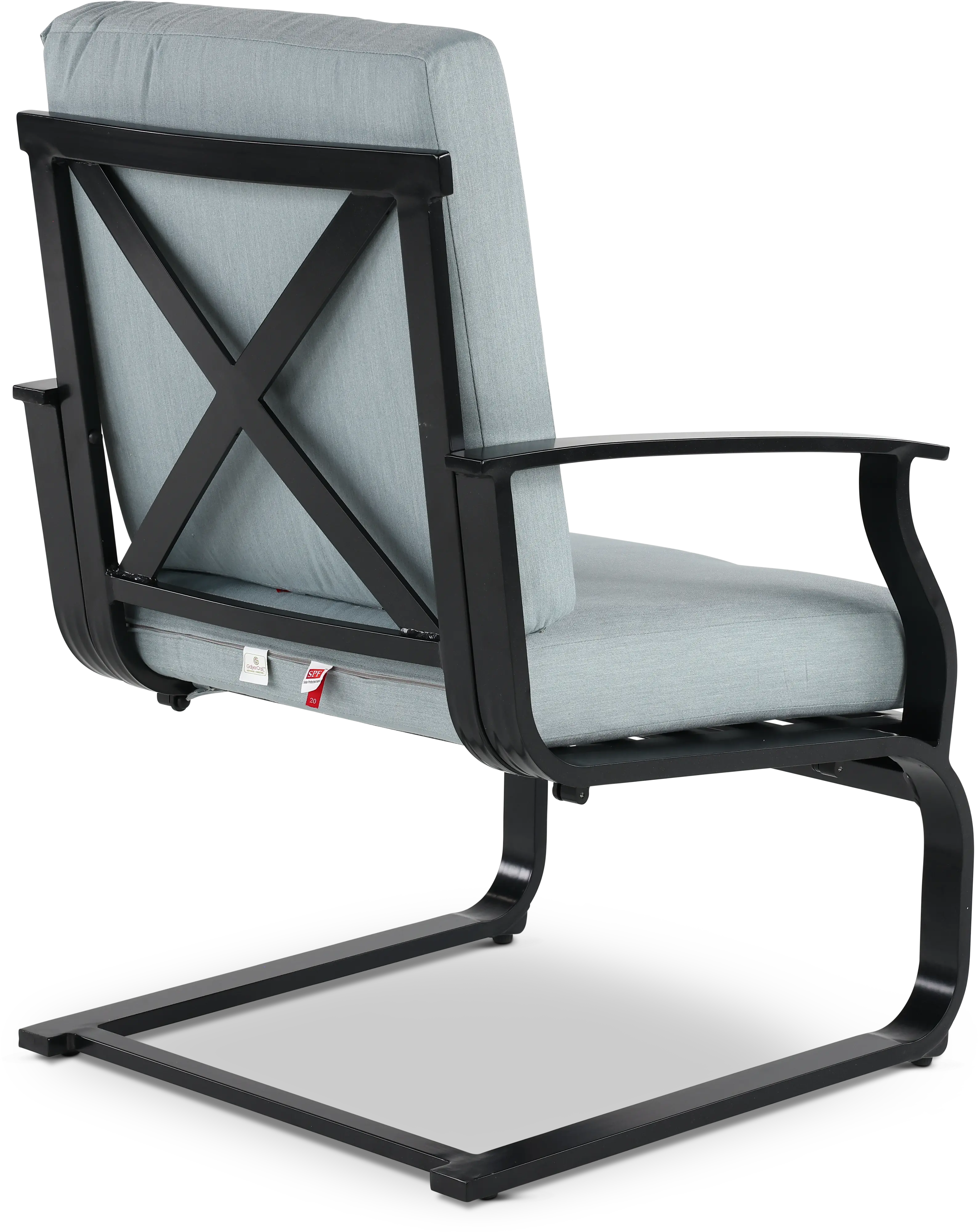 Sea Breeze Black Patio Spring Chair-4