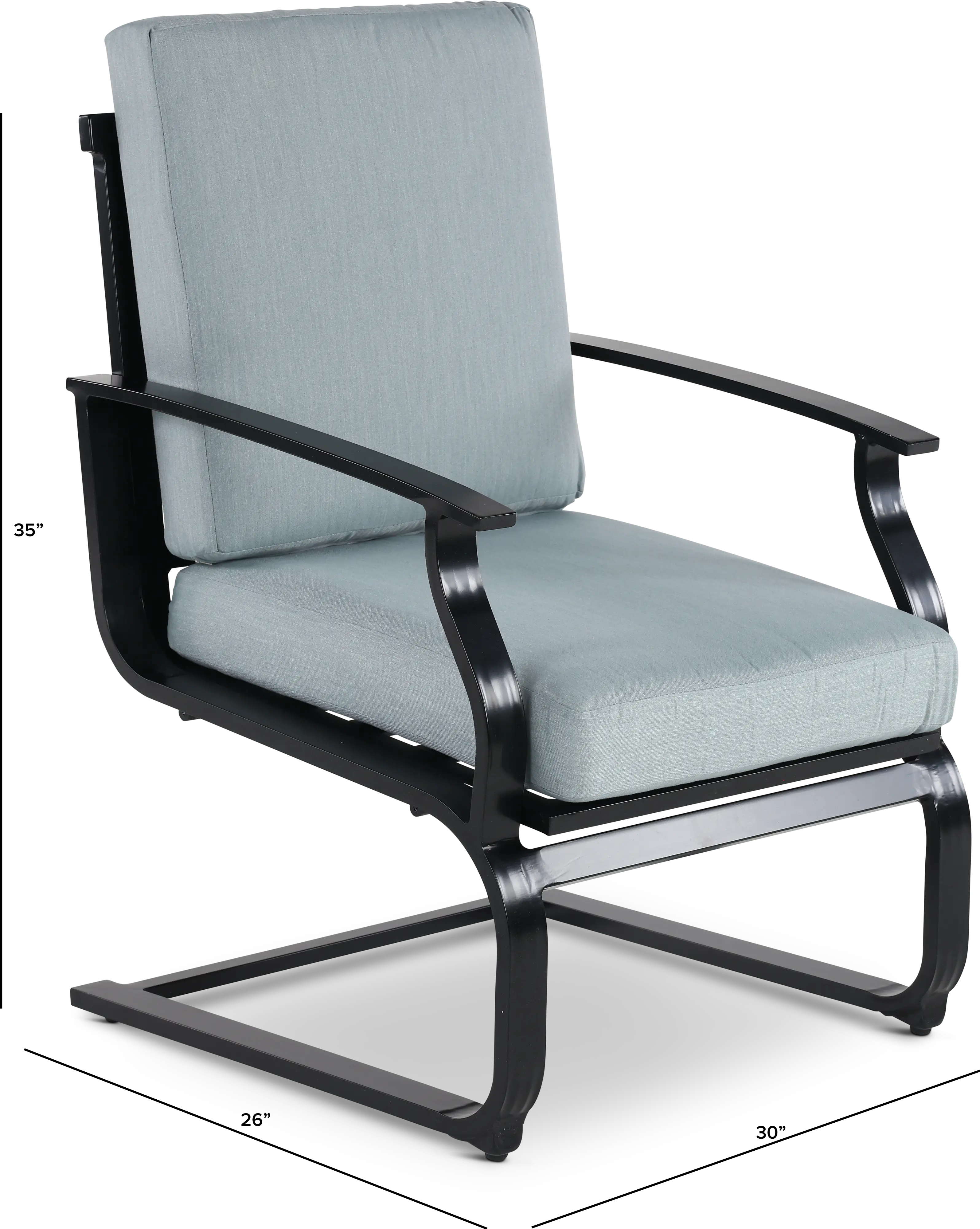 Sea Breeze Black Patio Spring Chair-8
