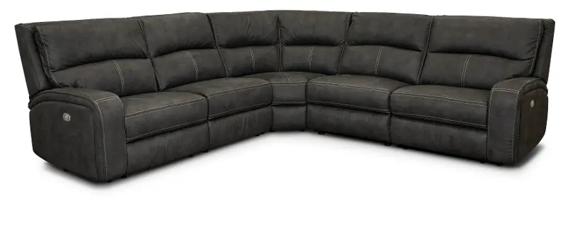 Star Dark Gray Gray 5 Piece Power Reclining Sectional