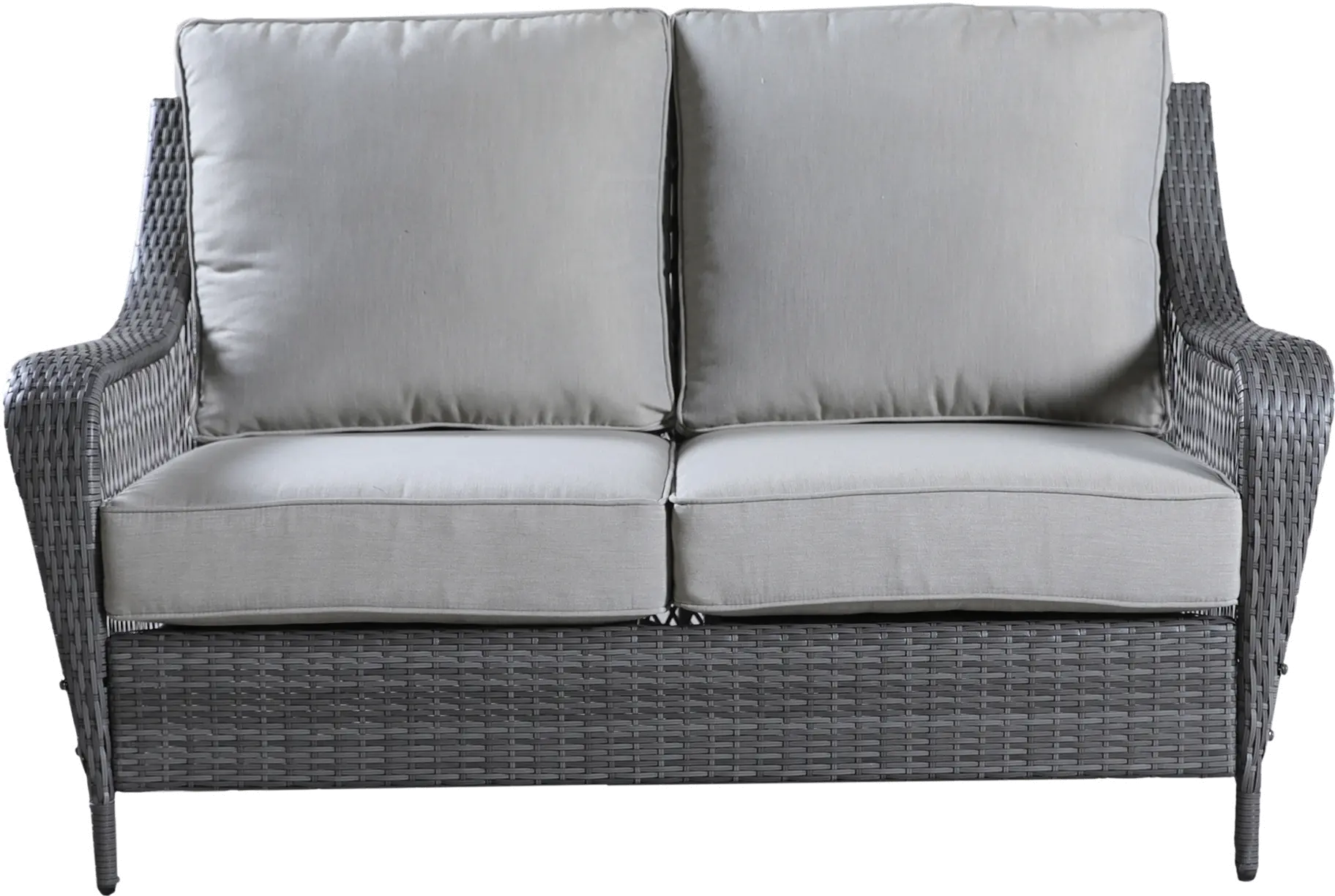 Essen II Wicker Gray Patio Loveseat and Coffee Table-1