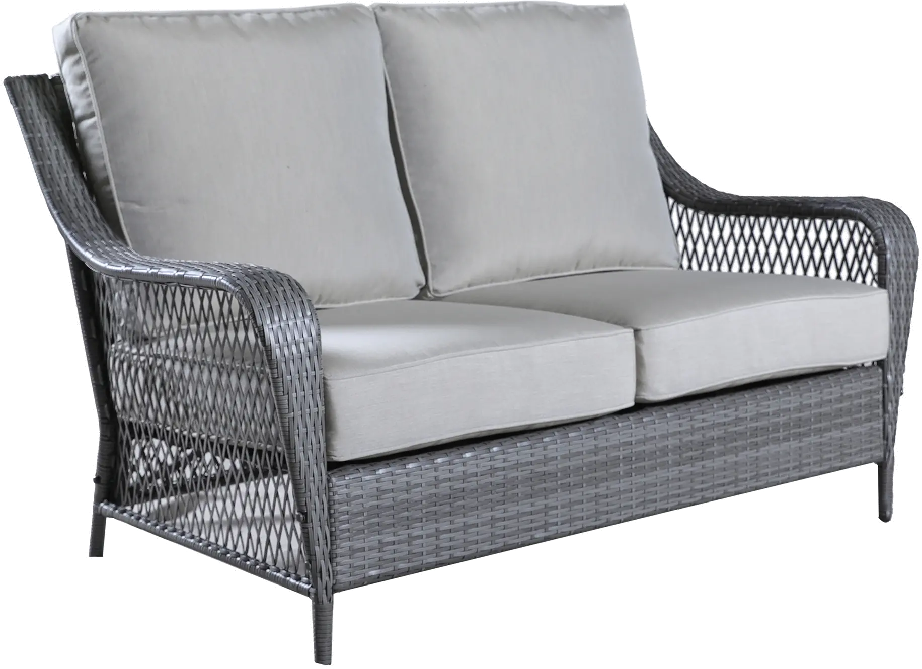 Essen II Wicker Gray Patio Loveseat and Coffee Table-3