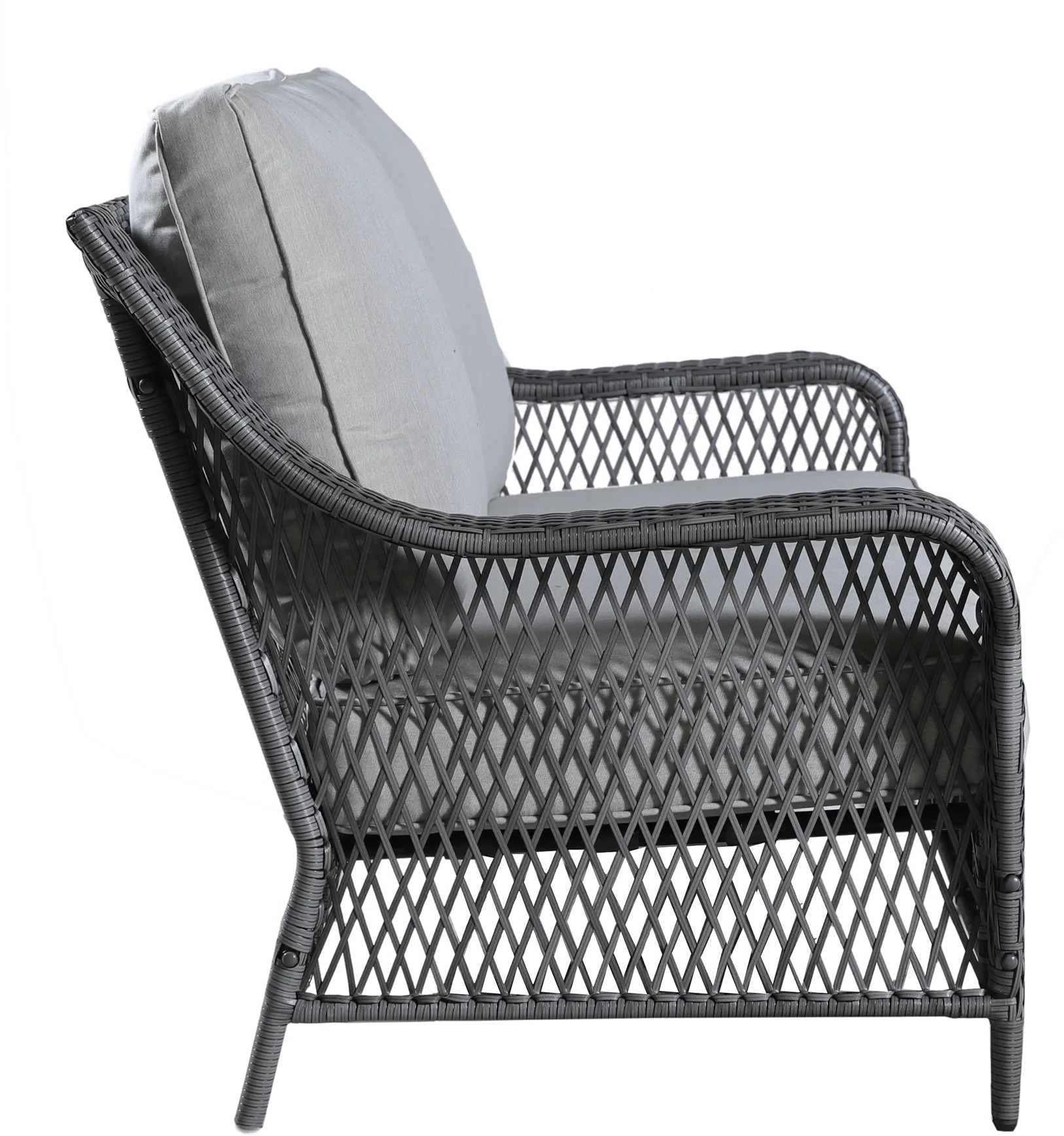 Essen II Wicker Gray Patio Loveseat and Coffee Table-4