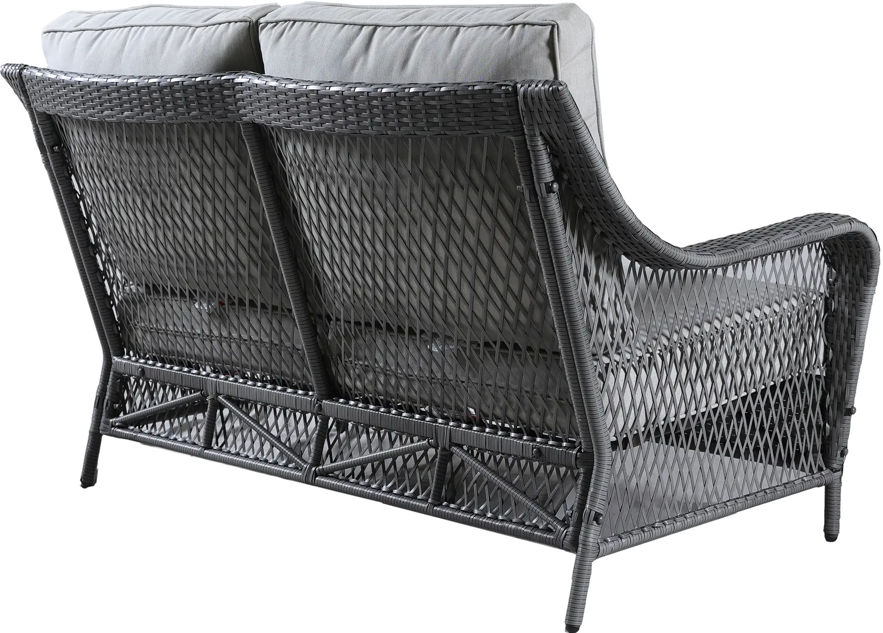 Essen II Wicker Gray Patio Loveseat and Coffee Table-5