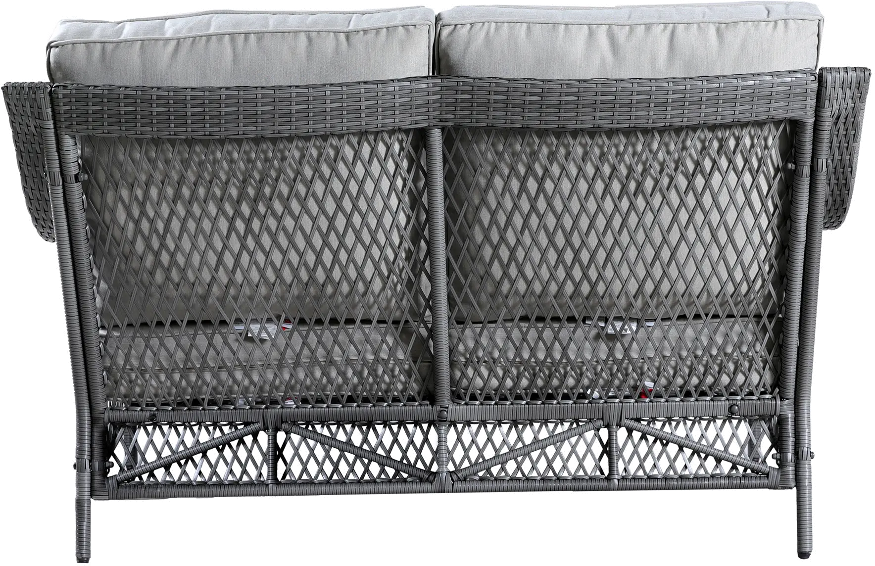 Essen II Wicker Gray Patio Loveseat and Coffee Table-6
