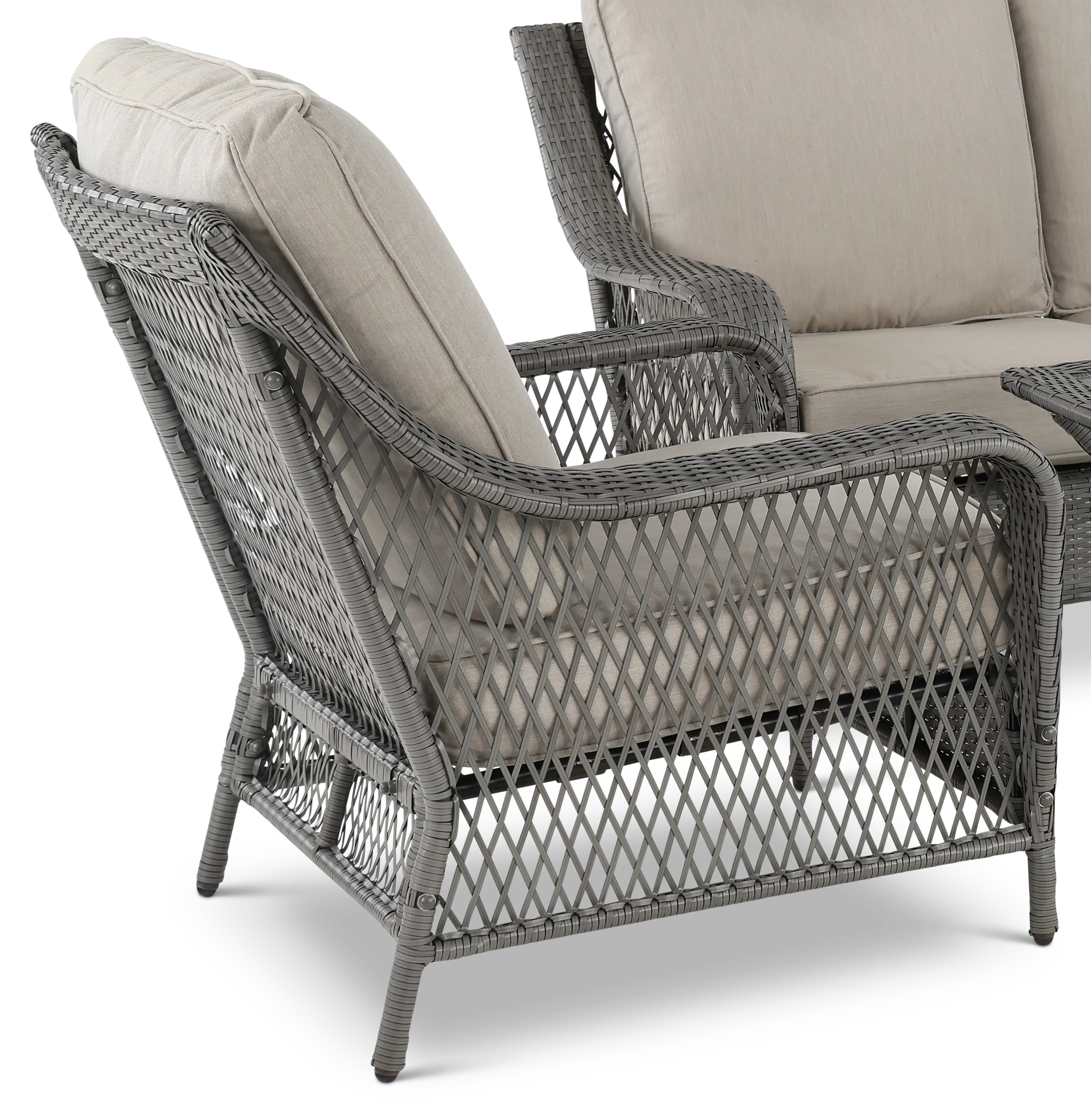 Essen II Gray Wicker 4 Piece Patio Set-5