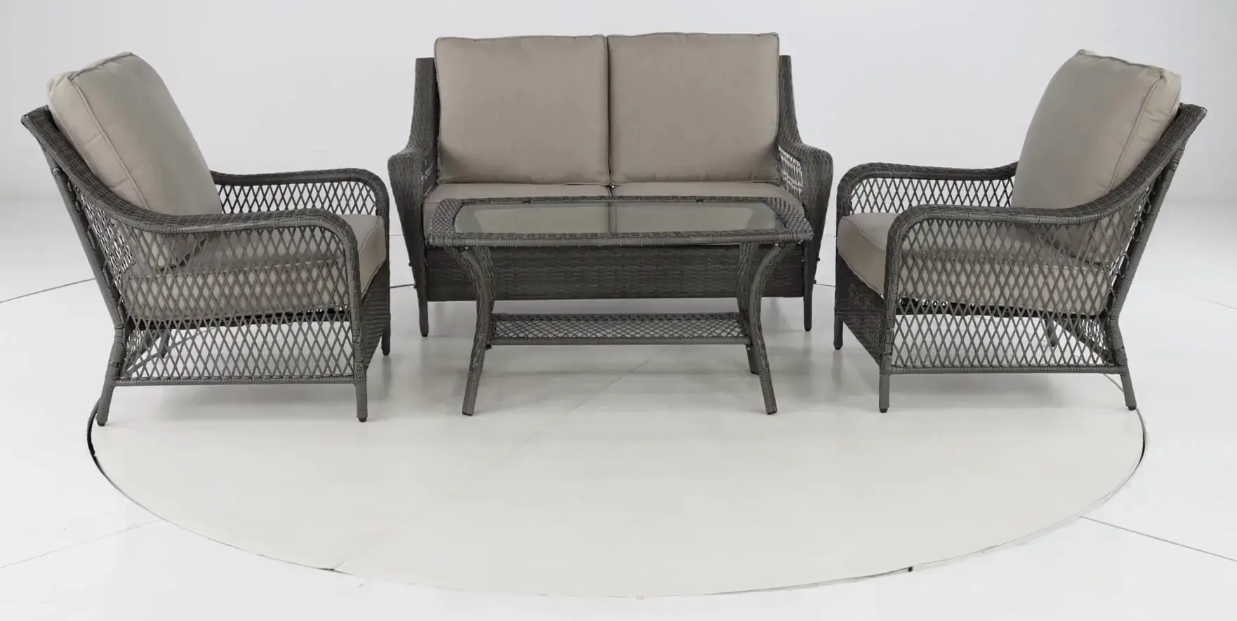 Essen II Gray Wicker 4 Piece Patio Set-8