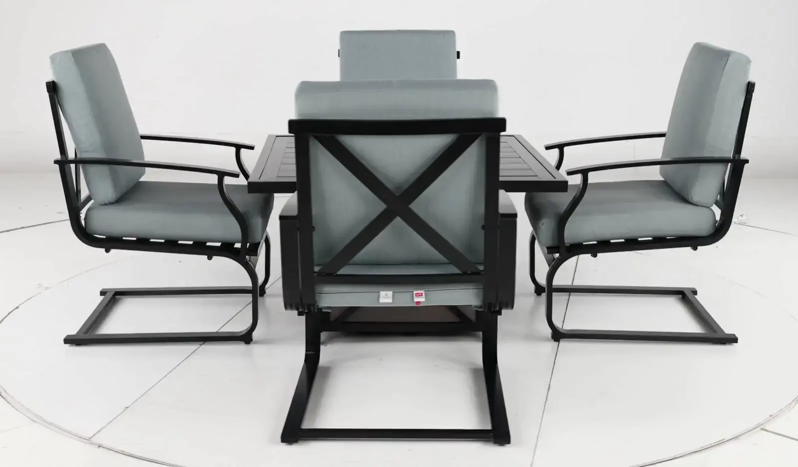 Sea Breeze 5 Piece Blue and Black Patio Fire Pit Set-5