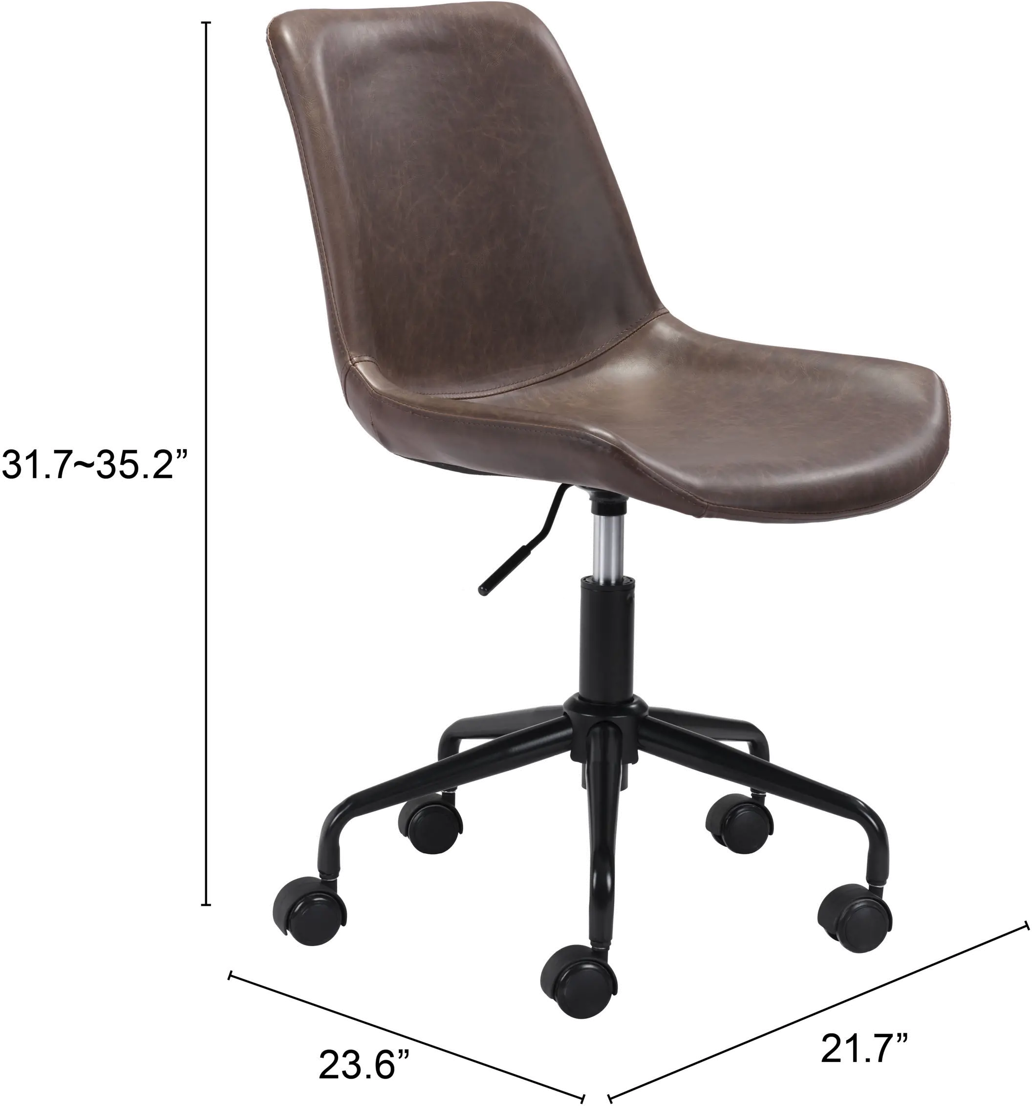 Mid-century Modern Brown Office Chair-7