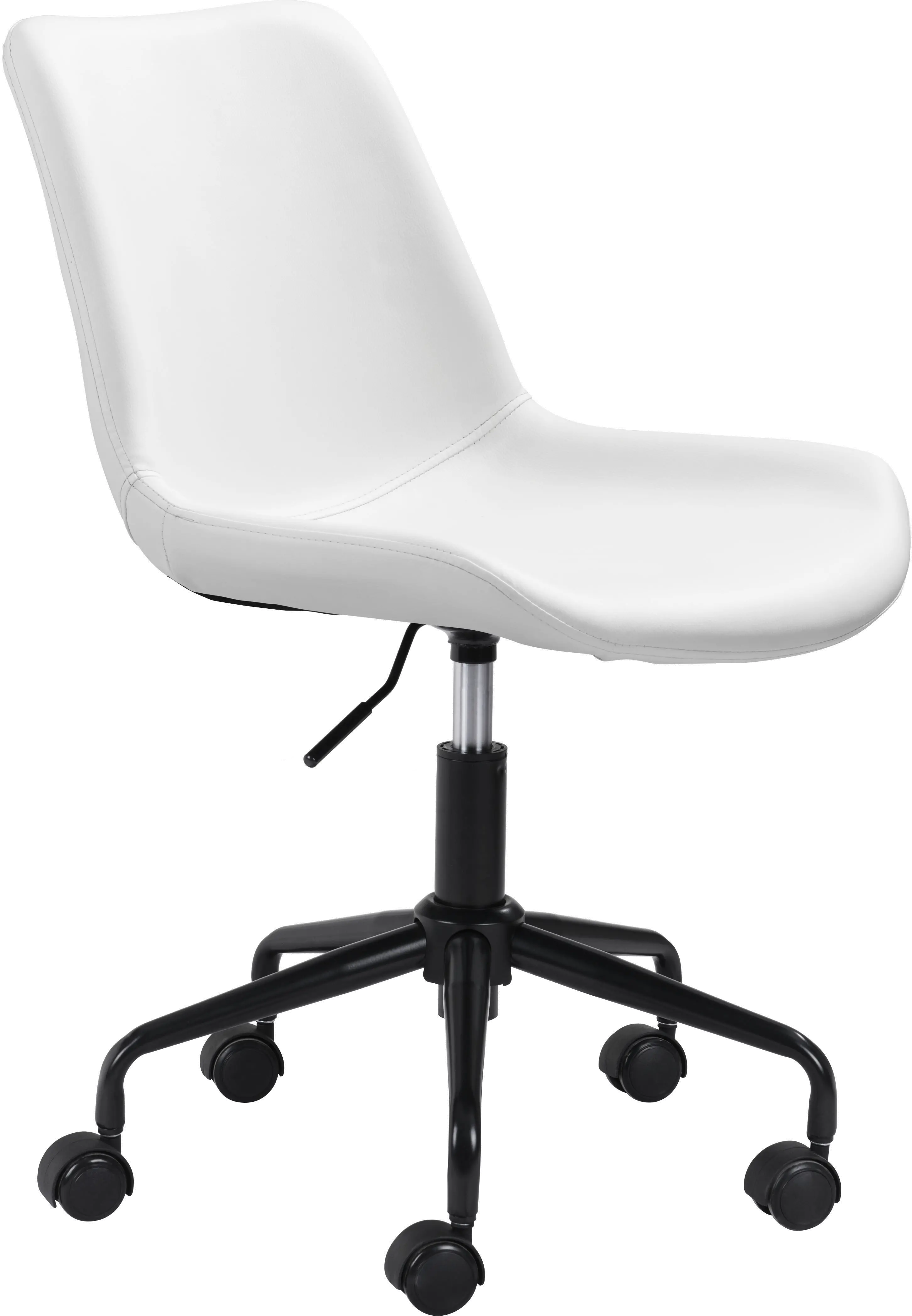 Byron Mid-Century Modern White Office Chair-1