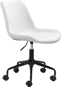 Byron Mid-Century Modern White Office Chair