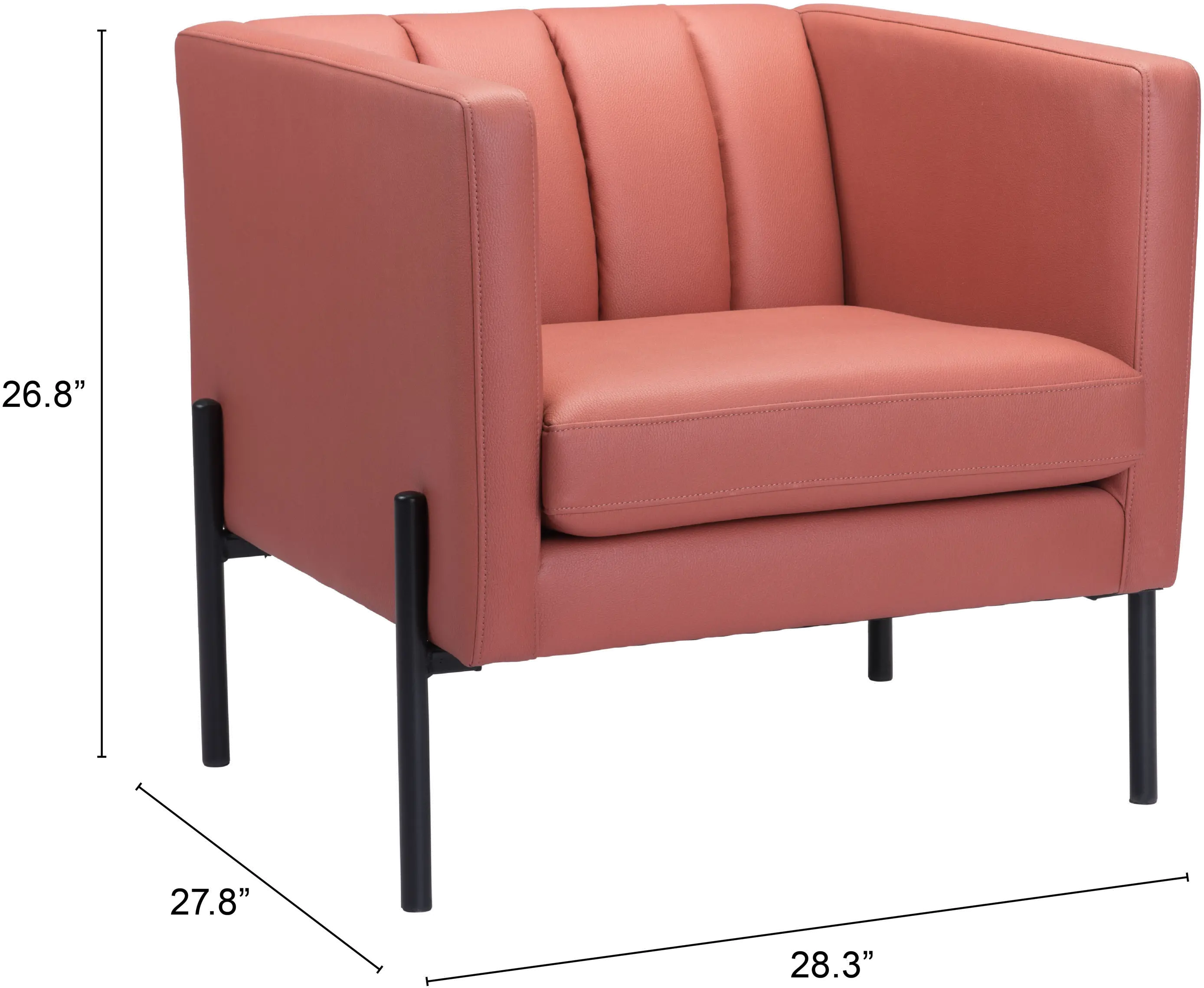 Jess Mid Century Modern Rust Accent Chair-7