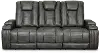 Megan Tinsmith Gray Power Reclining Sofa with Drop Down Console