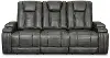Megan Tinsmith Gray Power Reclining Sofa with Drop Down Console