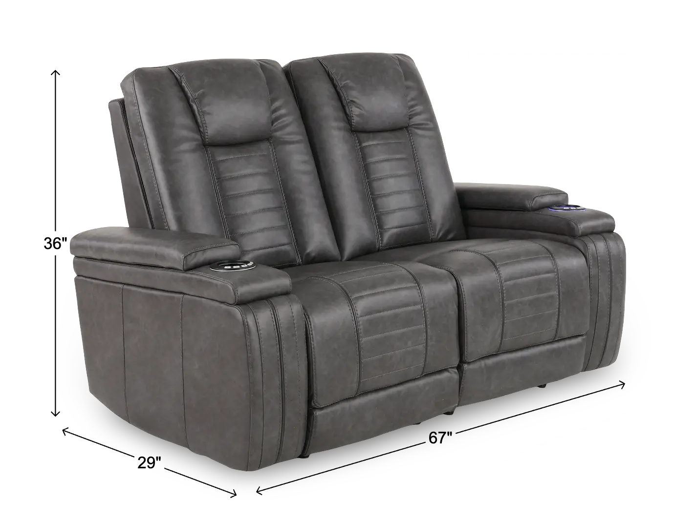 Megan Tinsmith Gray Power Reclining Loveseat-3