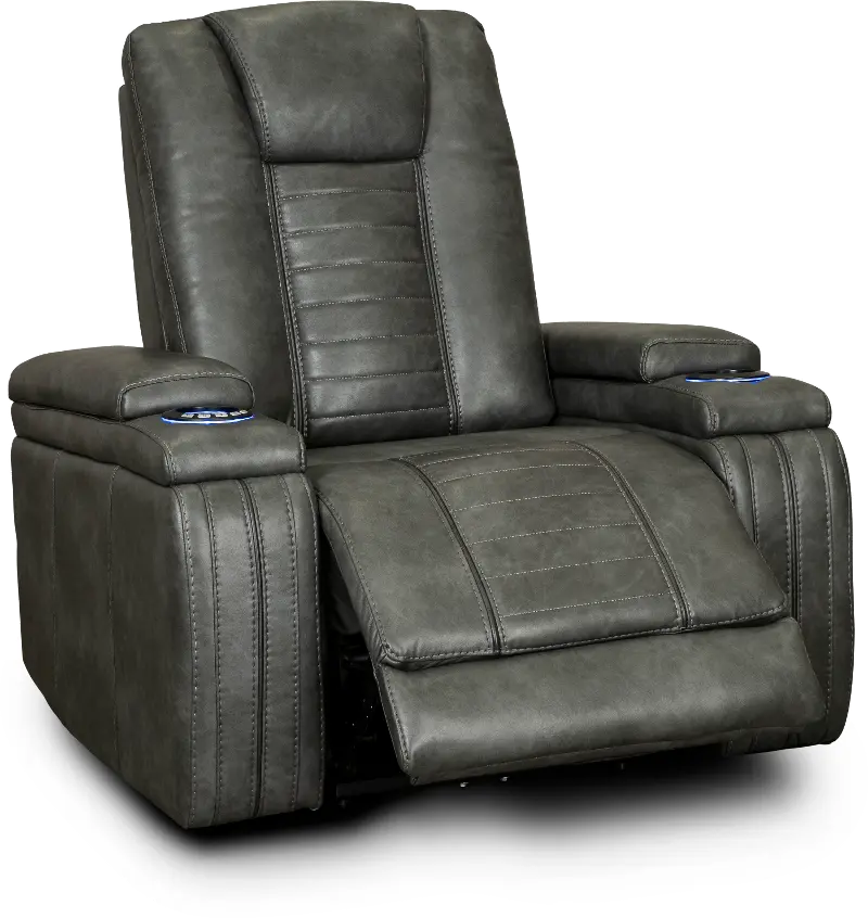 Tinsmith Gray Modern Power Recliner - Megan