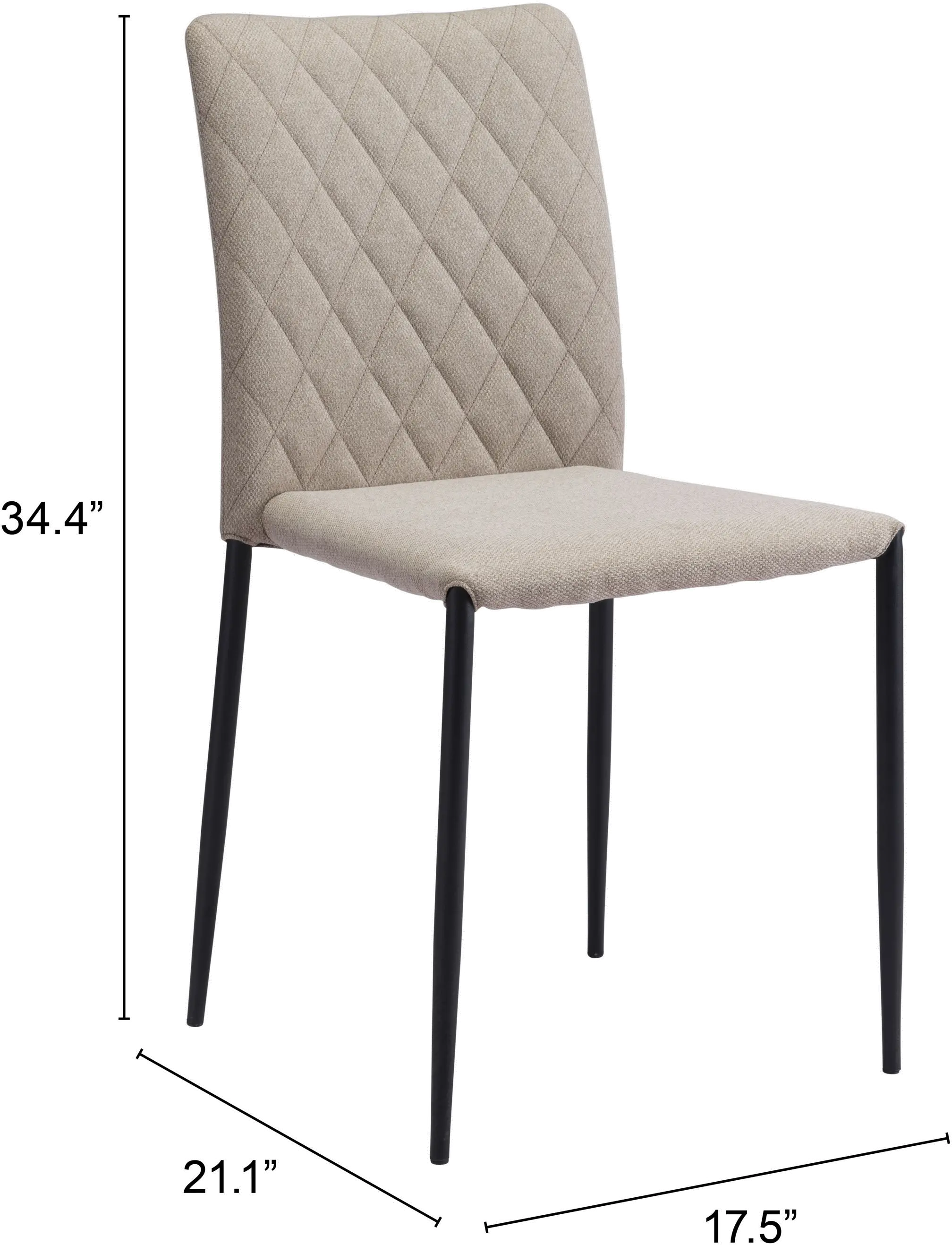 Harve Beige Upholstered Dining Room Chair (Set of 2)-7