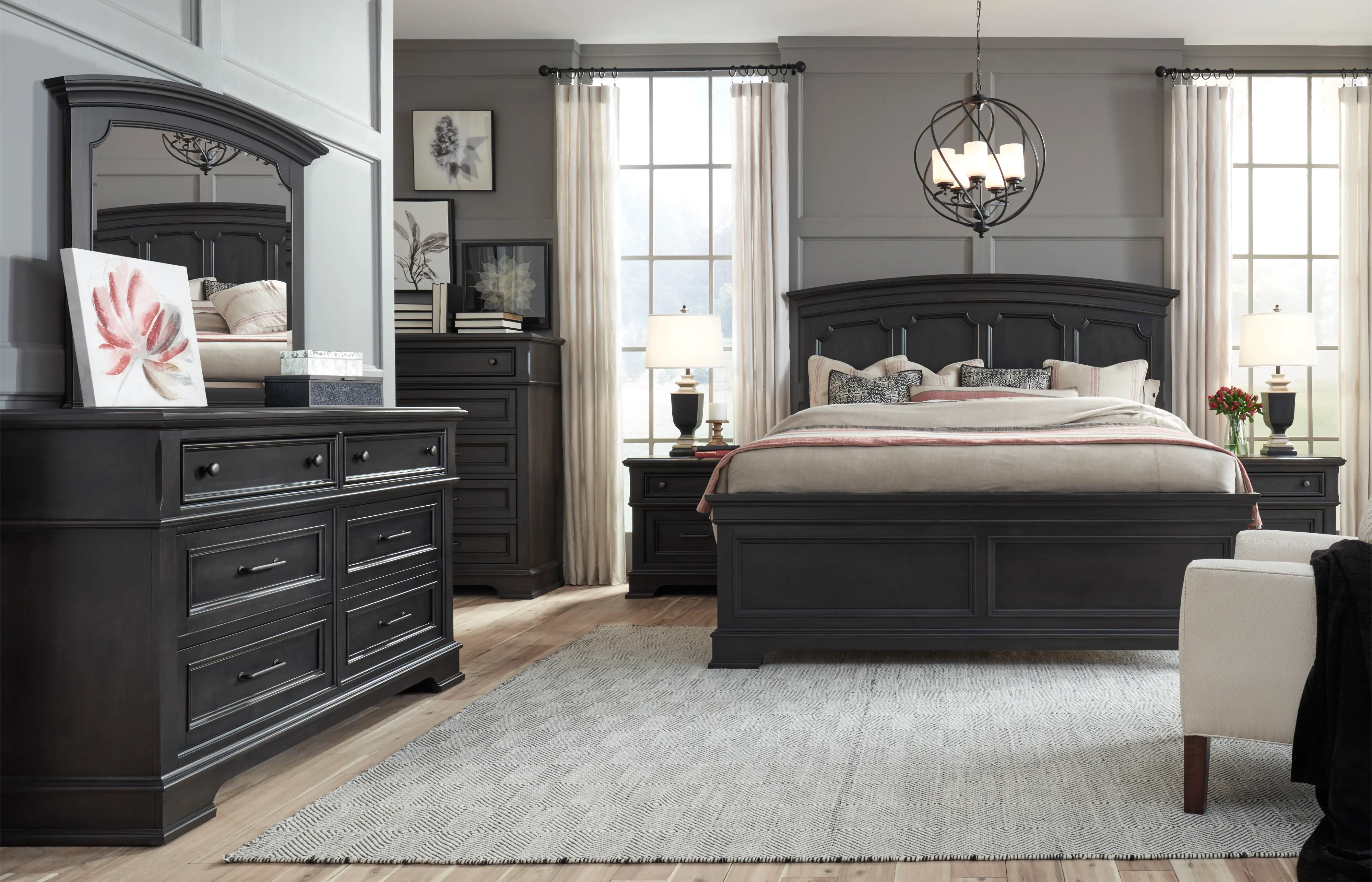 Townsend Dark Gray 4 Piece King Bedroom Set-1