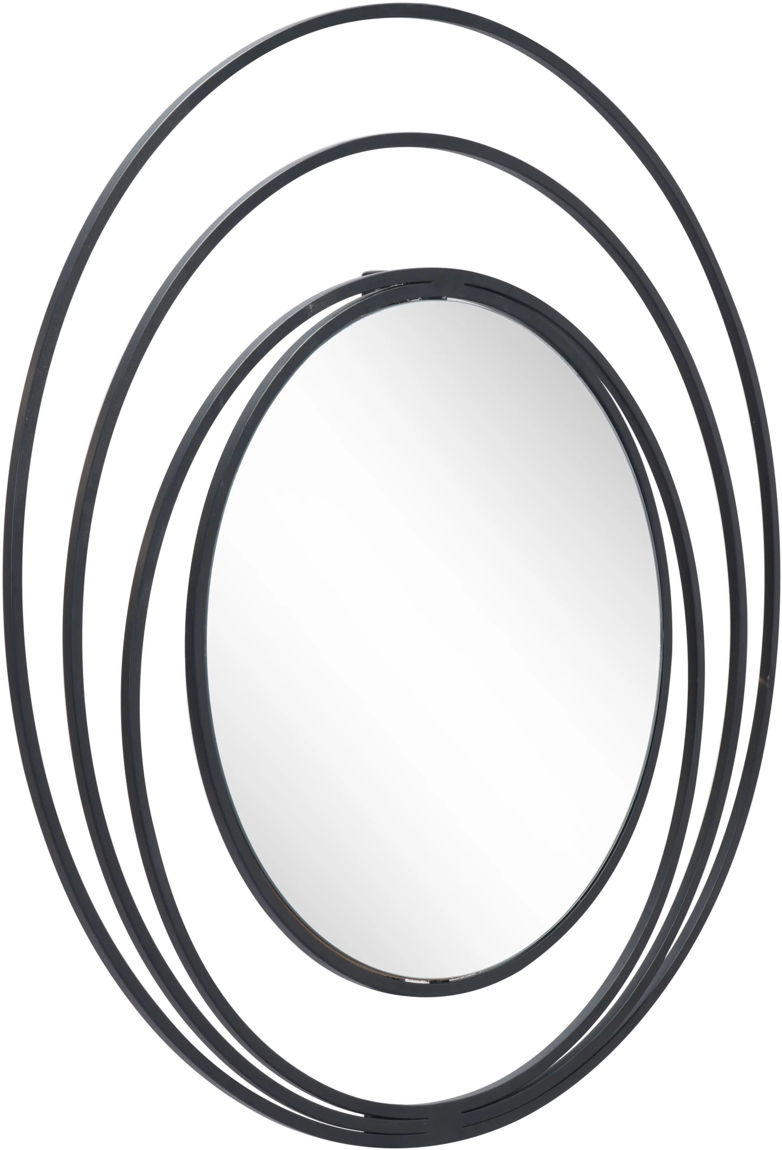 Luna Industrial Round Black Wall Mirror-4
